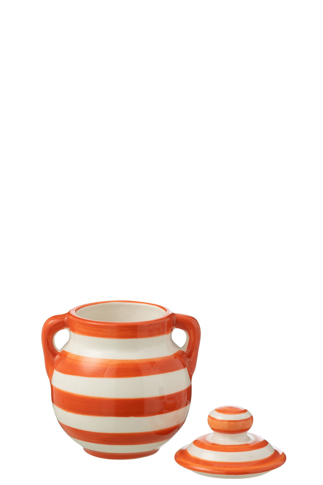 Pot Granada Strepen Keramiek Wit/Oranje