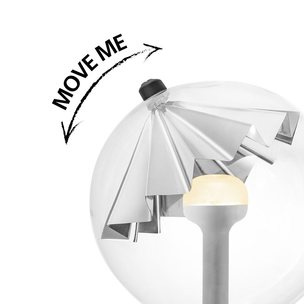 dimbare LED lamp Umbrella zilver G120 E27 5W 400Lm
