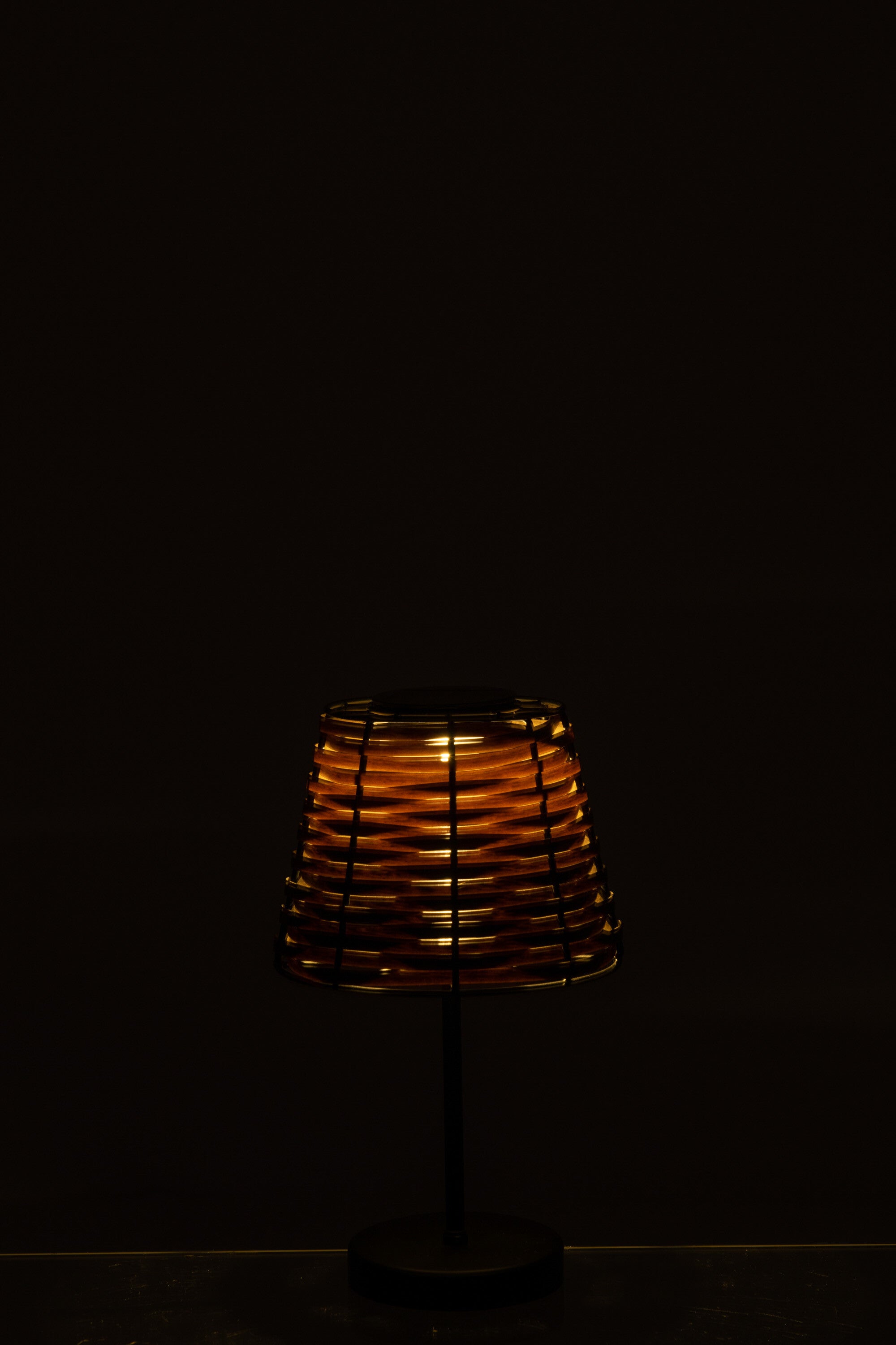J-Line Tafellamp Led Zonne Energie Plastiek Bruin