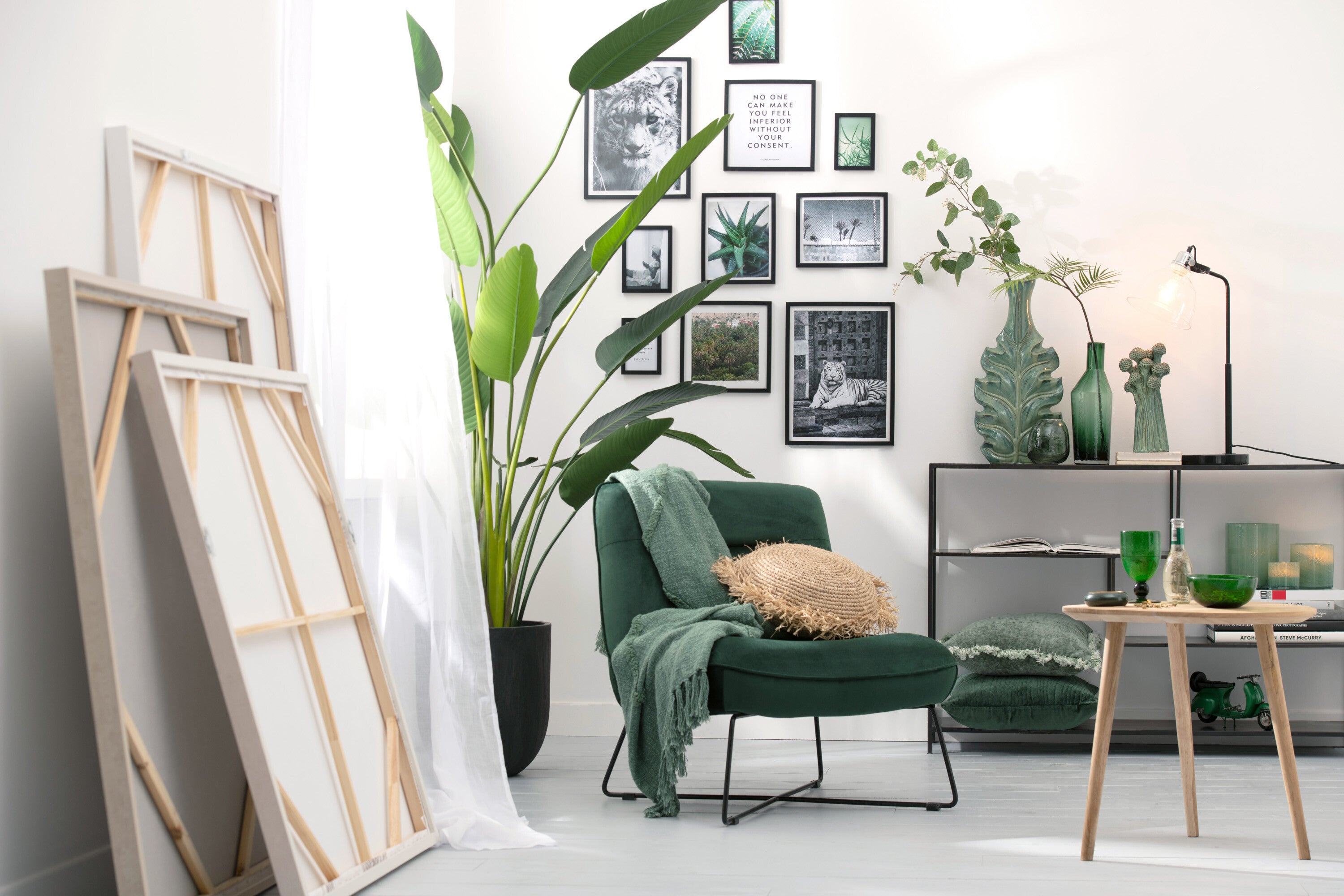 J-Line Fotokader Basic Hout Zwart Extra Small