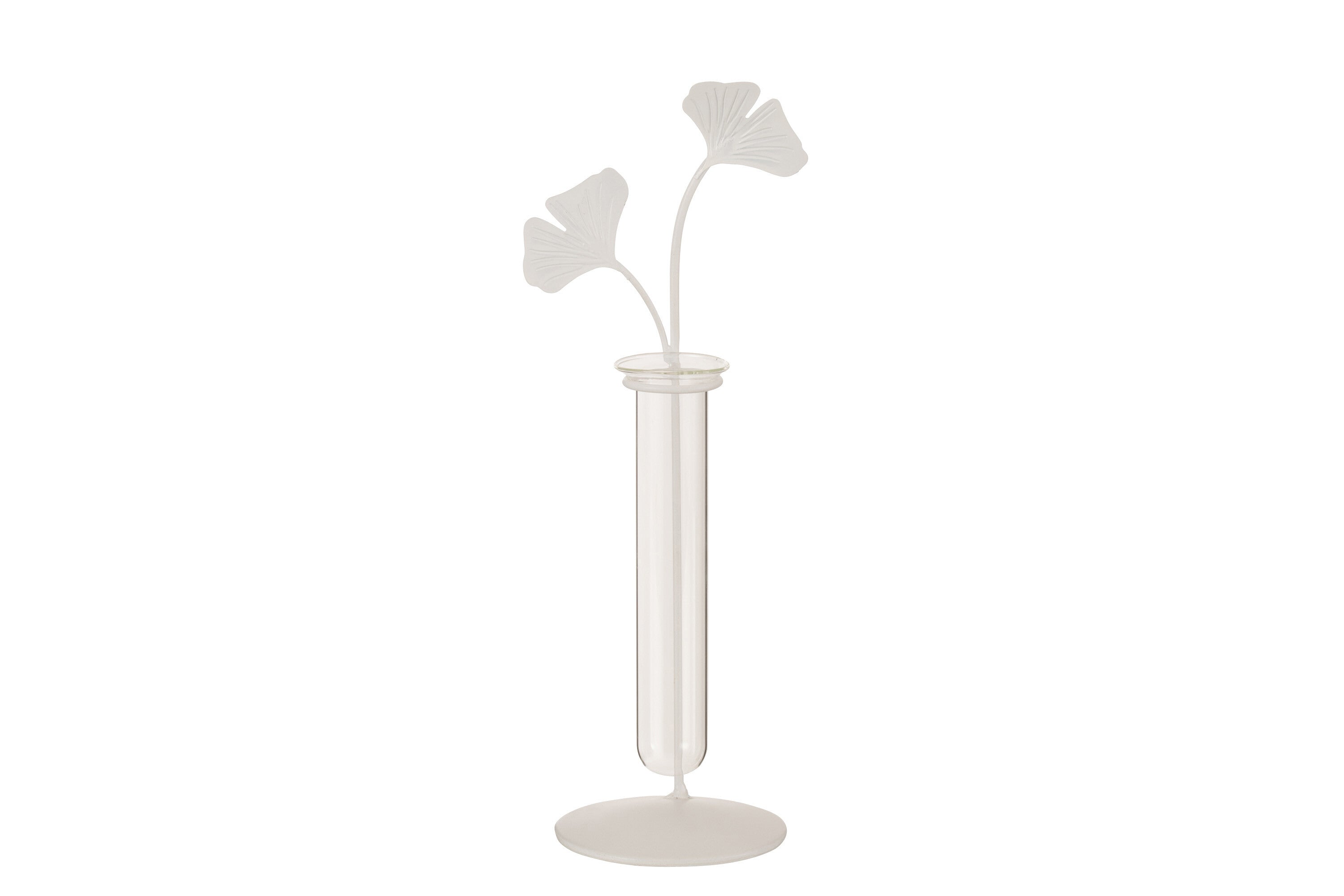J-Line Vaasje 1 Houder Bloemen Metaal Wit - 30.50 cm hoog