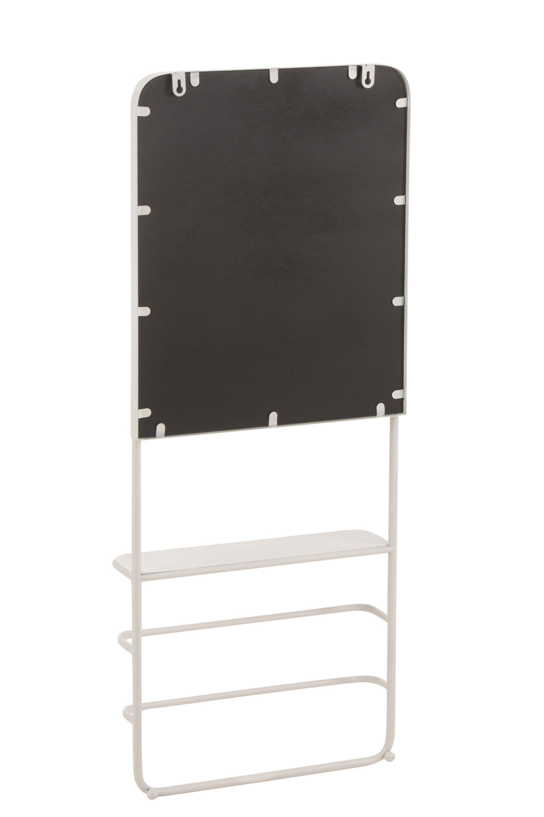 Ophangrek met spiegel Metaal/Glas Wit