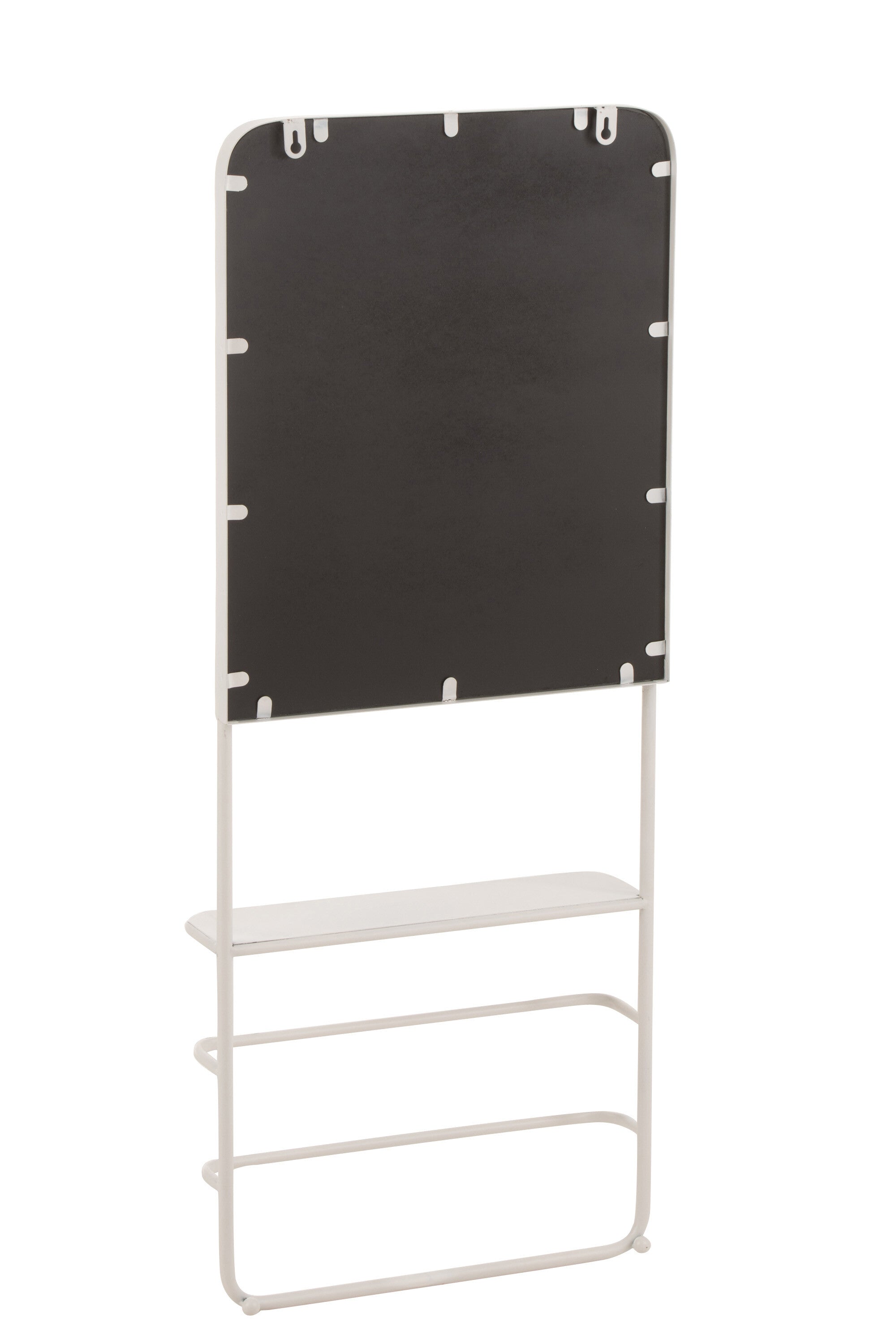 Ophangrek met spiegel Metaal/Glas Wit