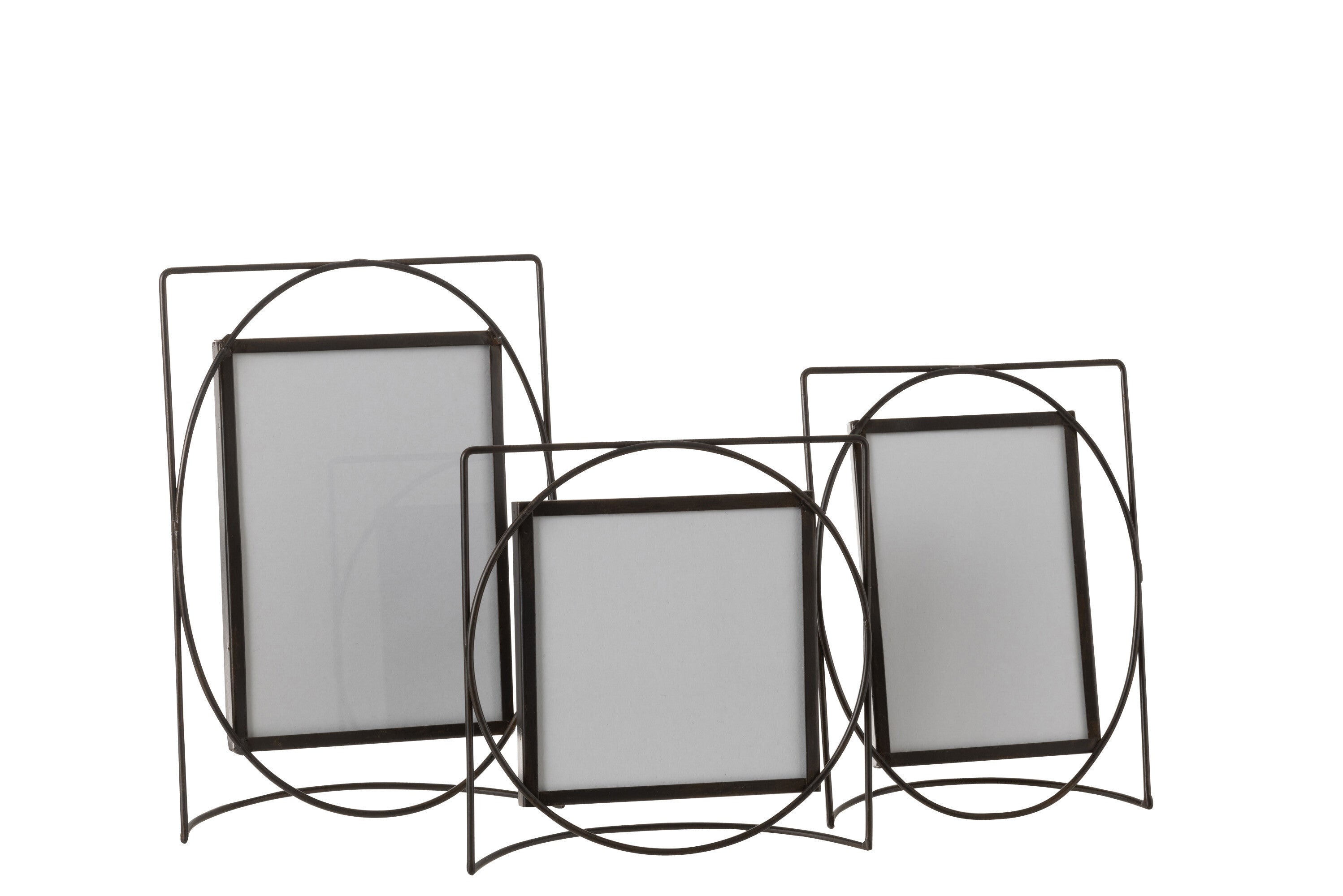 J-Line Fotokader Rechthoek Metaal/Glas Donker Bruin Large