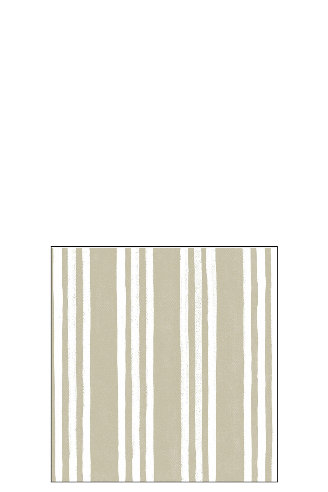 Pak van 20 servetten Gestreept Papier Taupe/Wit Klein