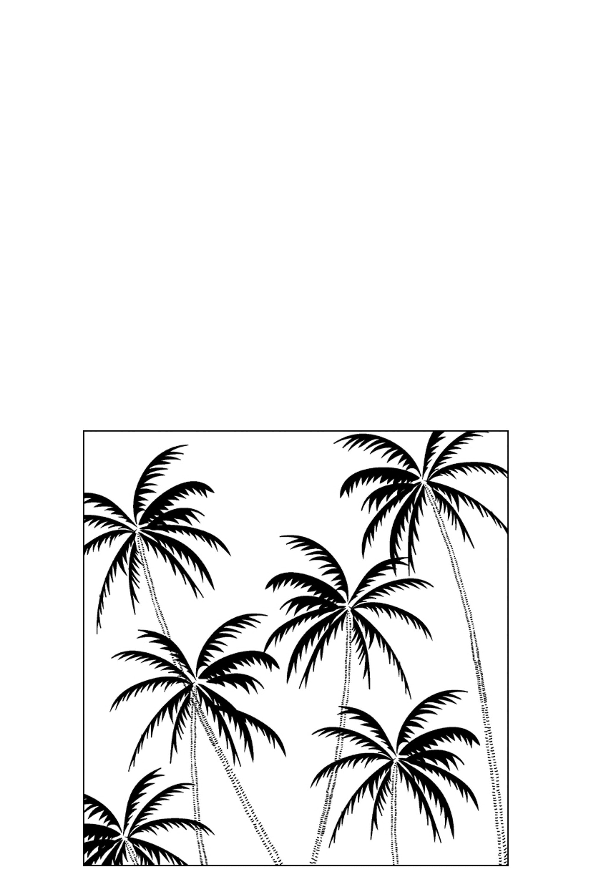 Pak van 20 servetten Palm Trees Papier Zwart Klein
