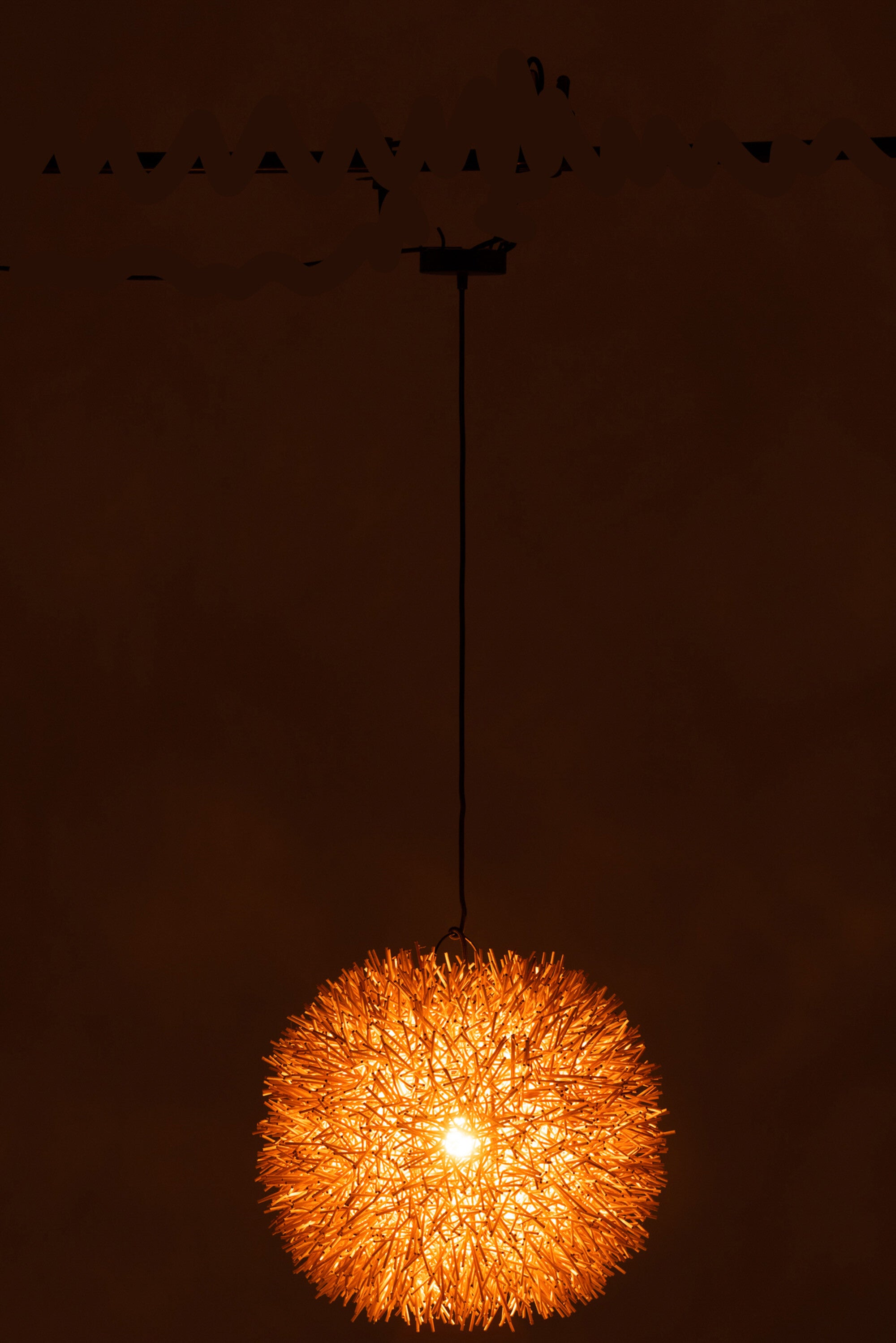 J-Line Hanglamp Kate Rond Rotan Naturel Small