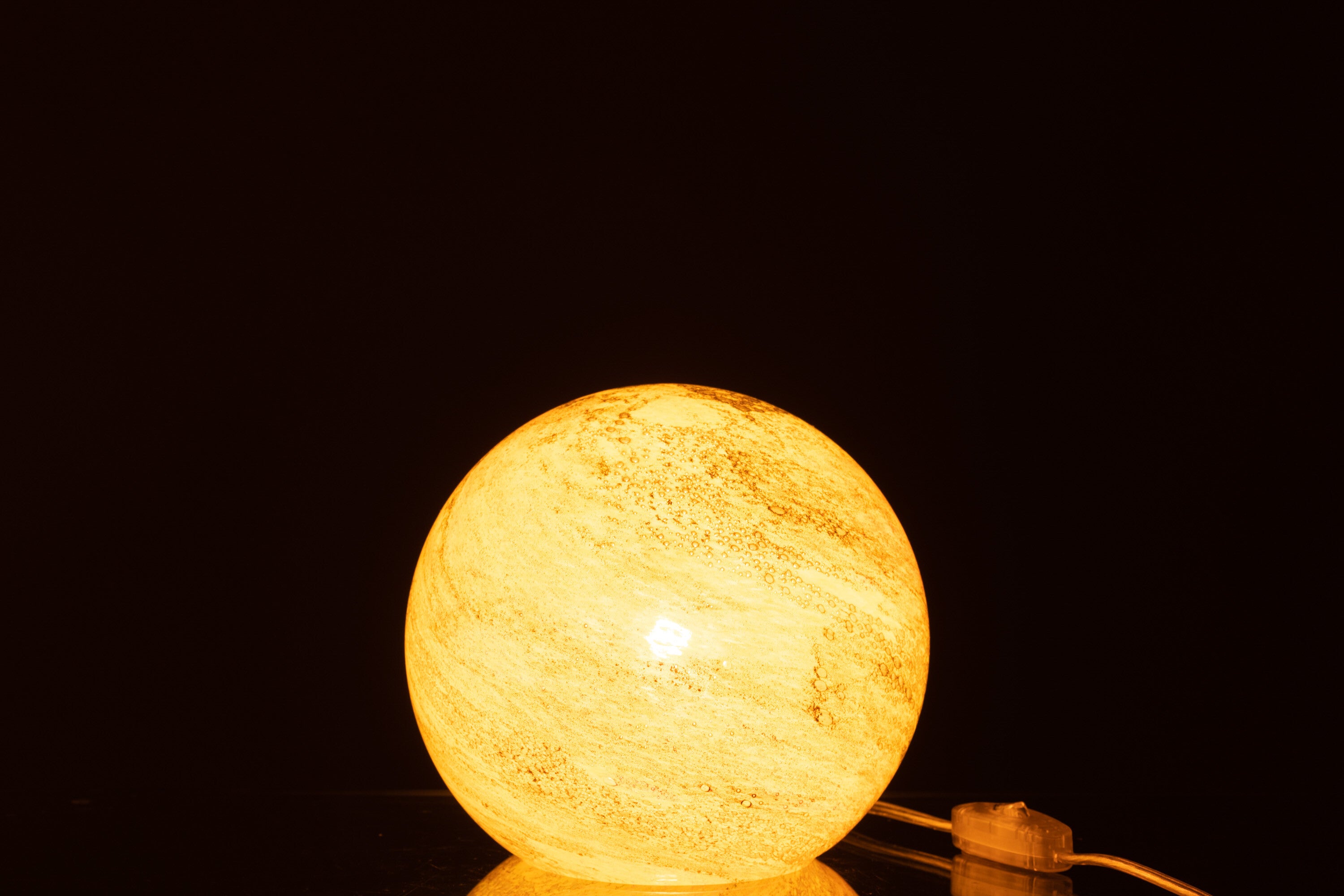 J-Line Lamp Dany Strepen Rond Glas Geel Small