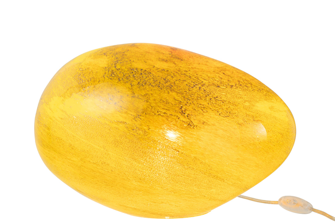 J-Line Lamp Dany Strepen Ovaal Glas Geel