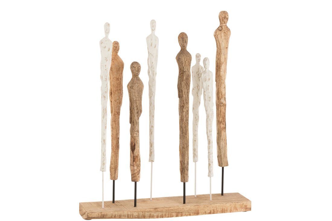 J-Line Figuren 8 Dun Mango Hout/Aluminium Wit/Naturel