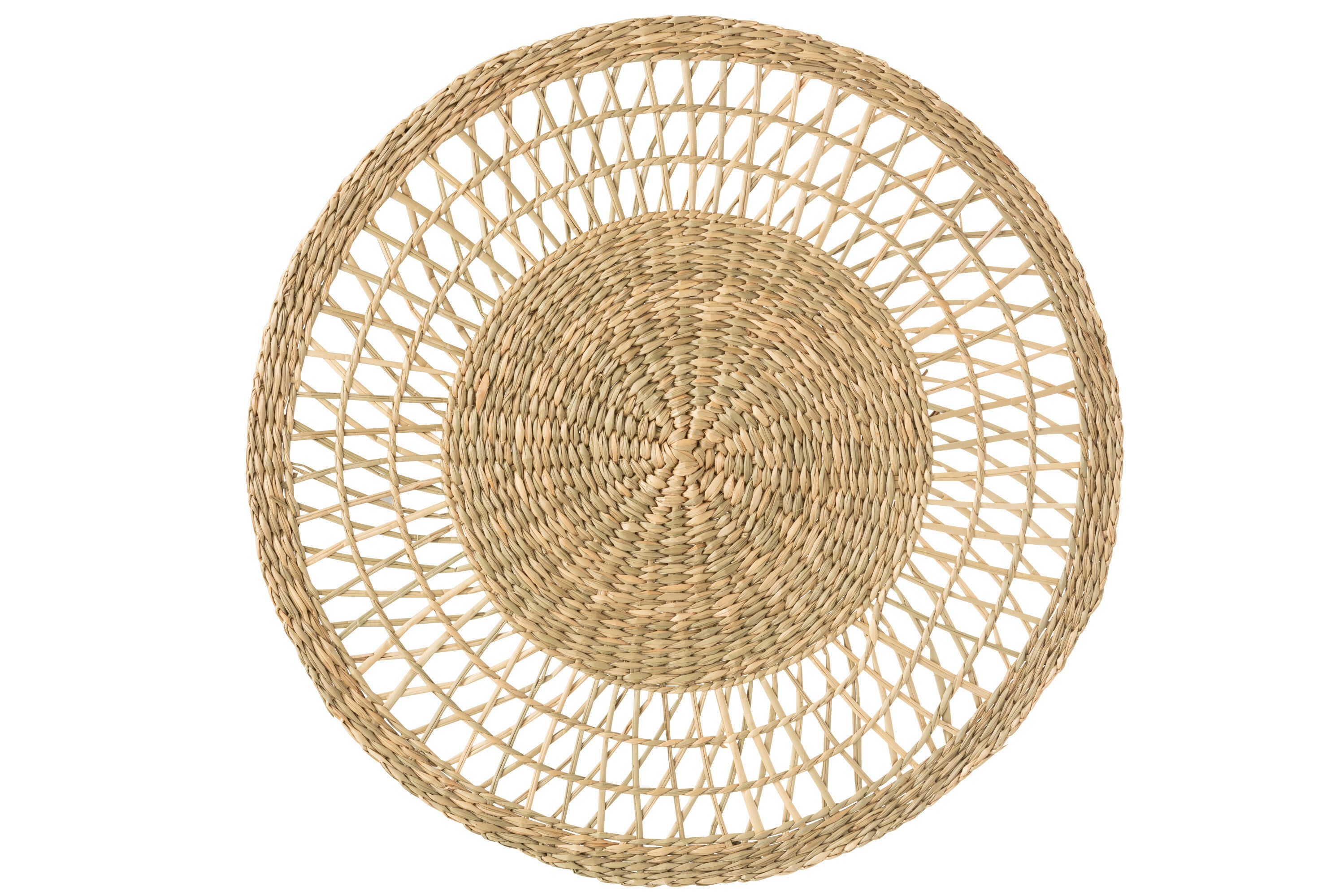 J-Line Rond Zeegras placemat - jute - naturel - 6x