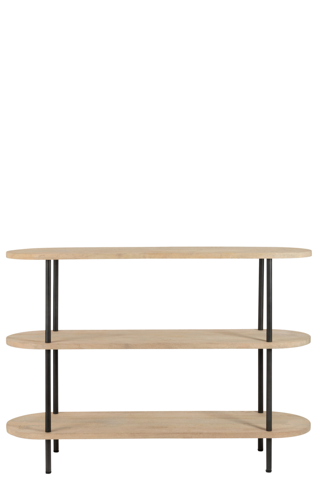 Console Eli 3 planken Mangohout/IJzer Natuur/Grijs