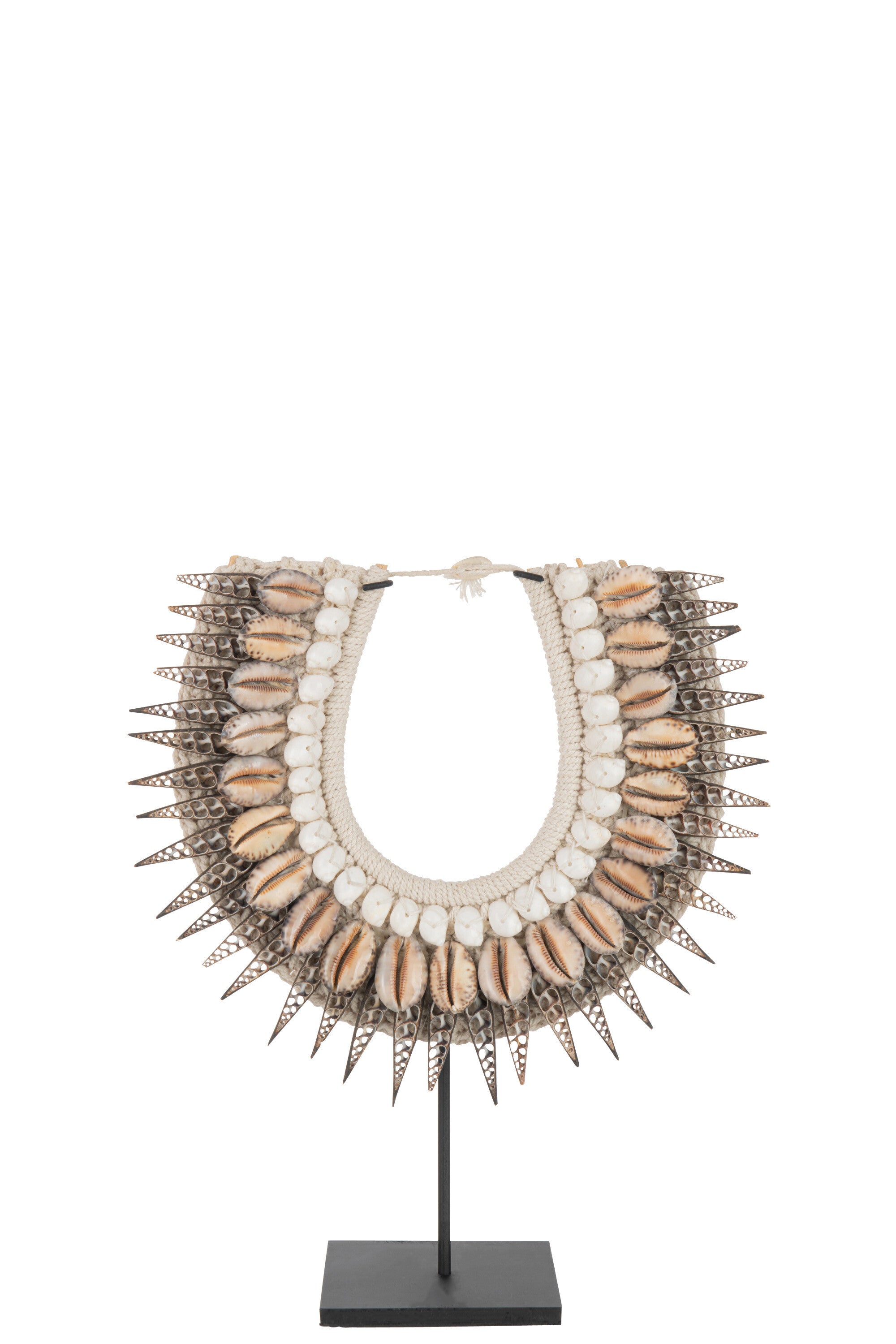 J-Line Ketting Op Staander Noa Schelpen Bruin