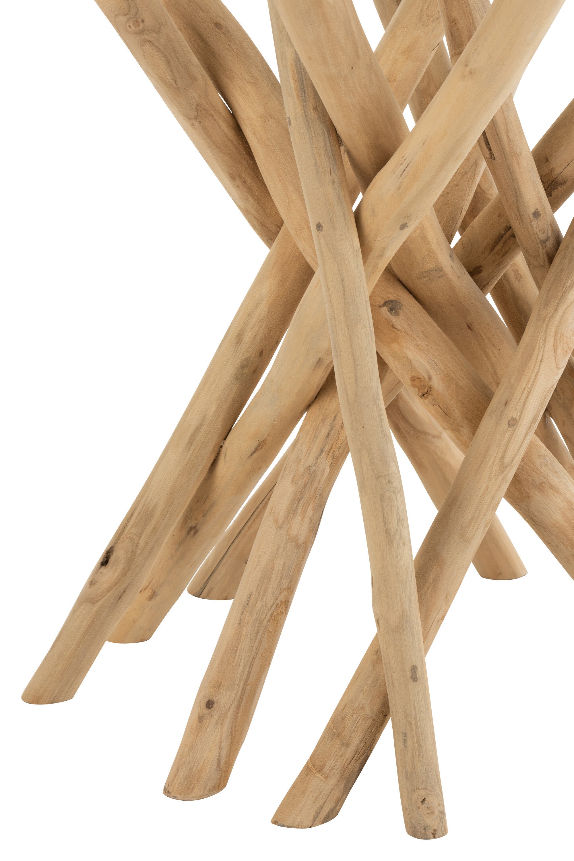 Eettafel Branches Rond Teakhout Natuurlijk/Glas
