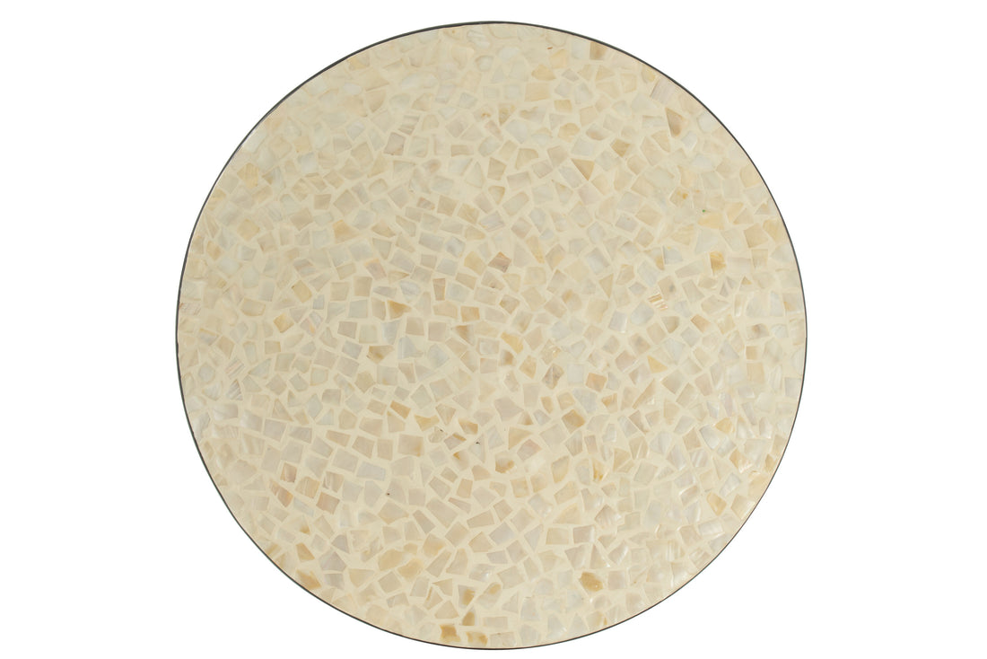 J-Line Nuye Rond plateau - dienblad - karton - creme