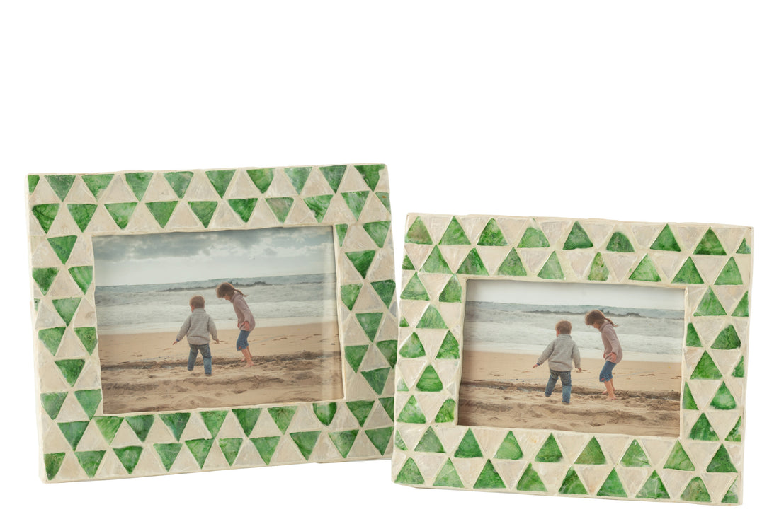 J-Line Fotokader Nuye Schelpen/Mdf Groen 12X17cm