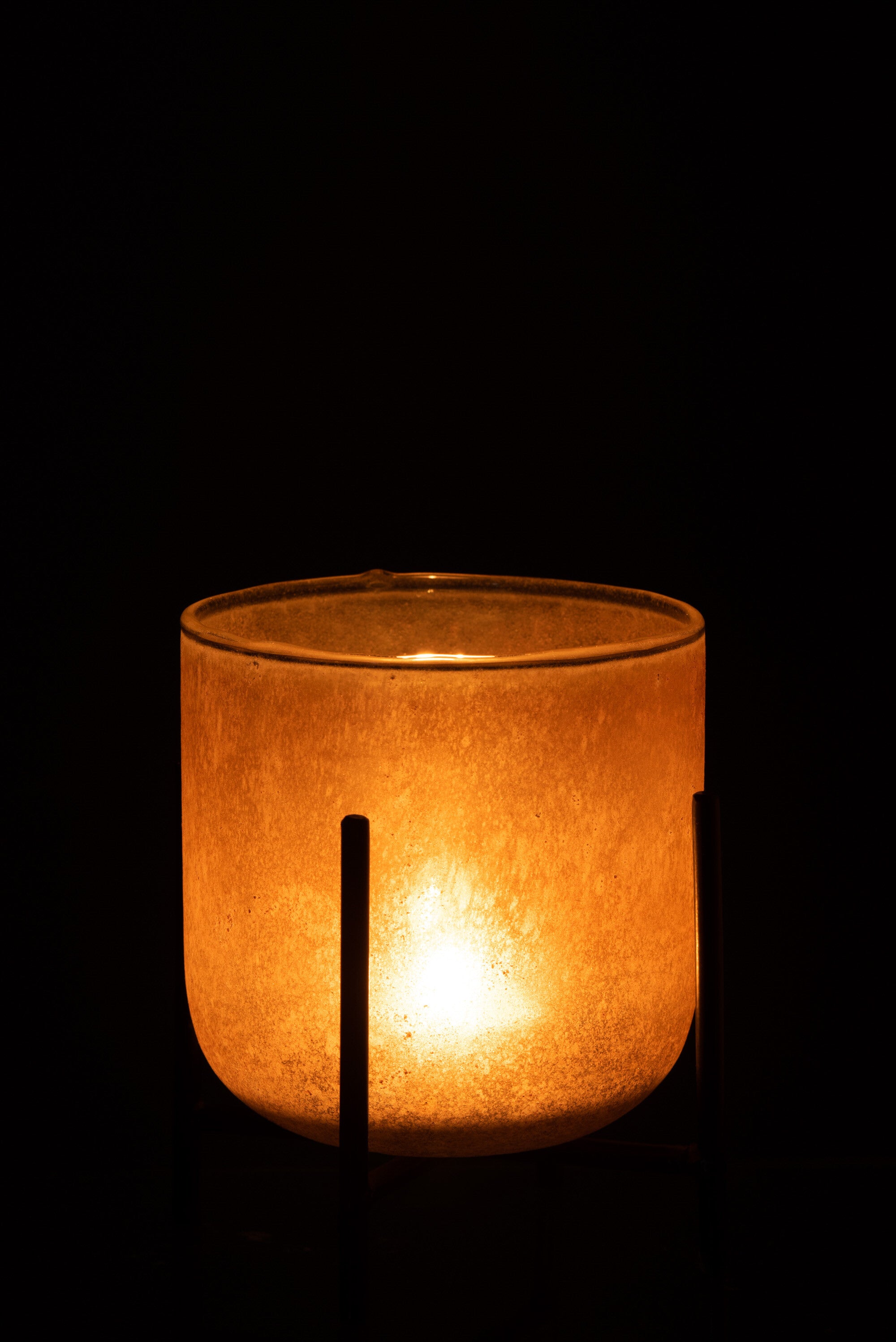 Orkaan Astor Te Voet Glas/Metaal Amber Klein