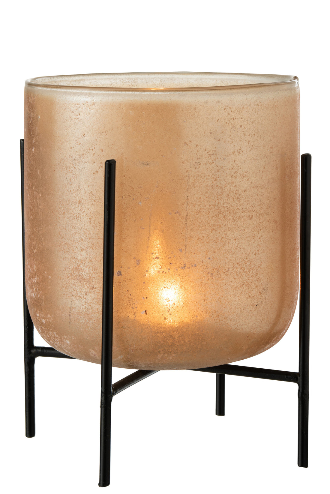 Orkaan Astor Te Voet Glas/Metaal Amber Groot