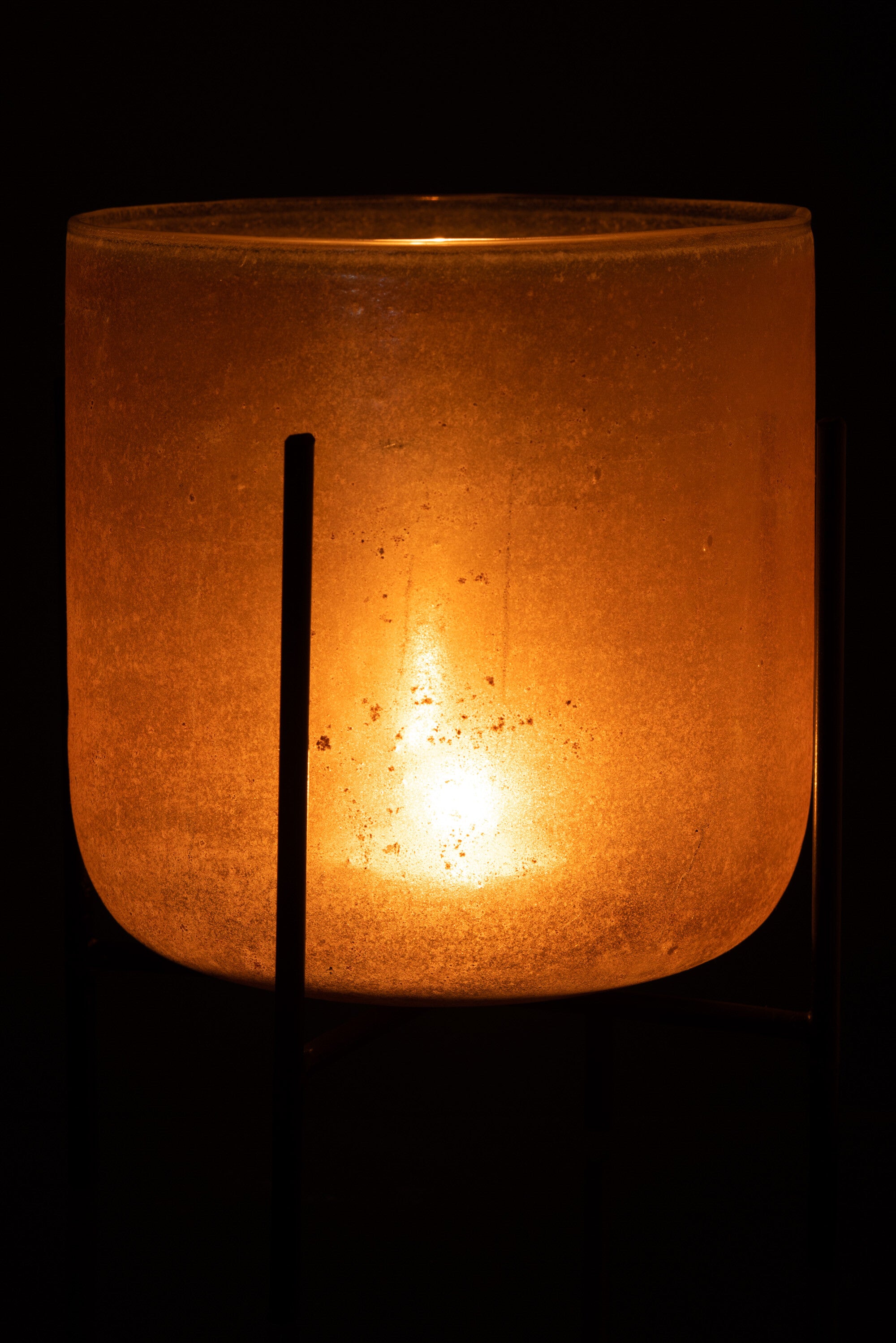 Orkaan Astor Te Voet Glas/Metaal Amber Groot