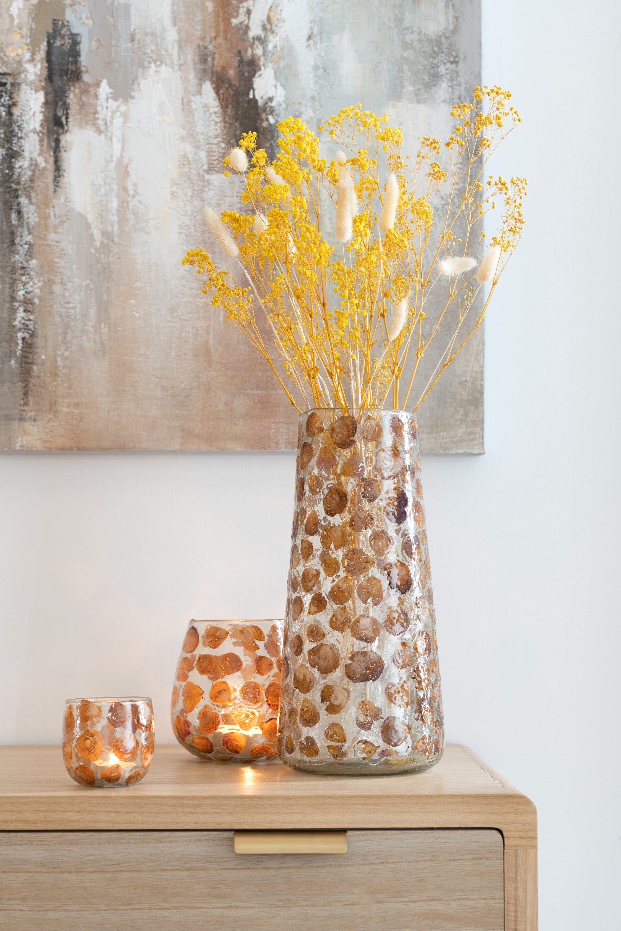 J-Line lantaarn Gerard Glas Amber Large