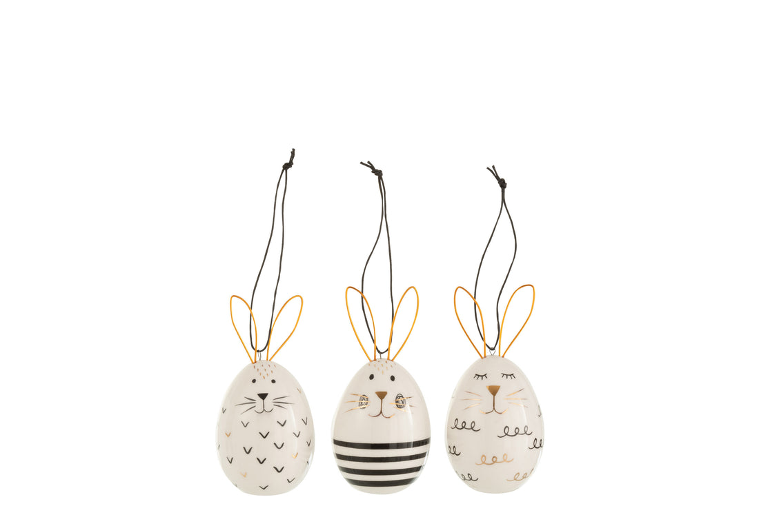 Hanger Ei Konijn Keramische Mix Assortiment Van 3