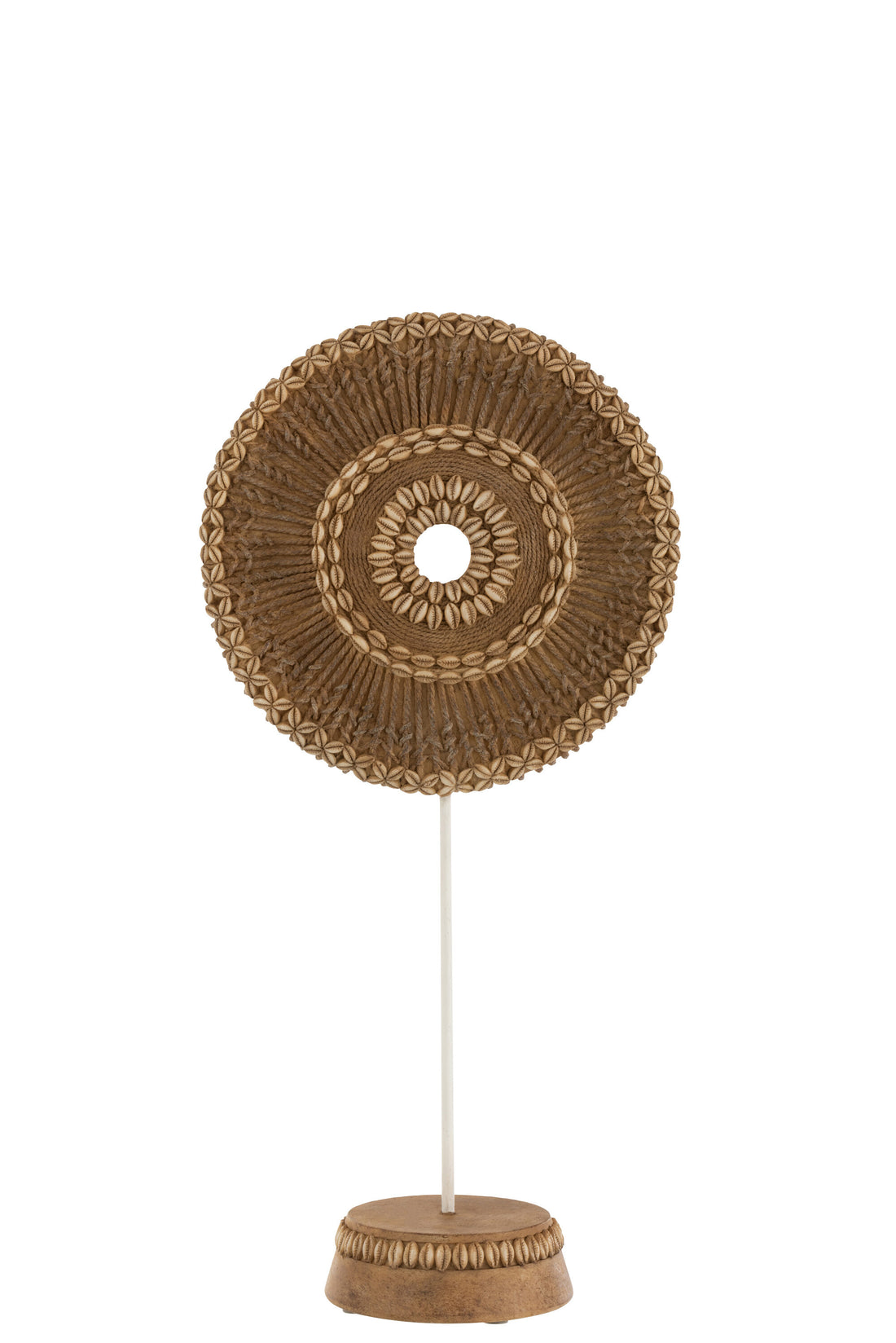 J-Line Cirkel Op Voet Poly Wit/Bruin Small