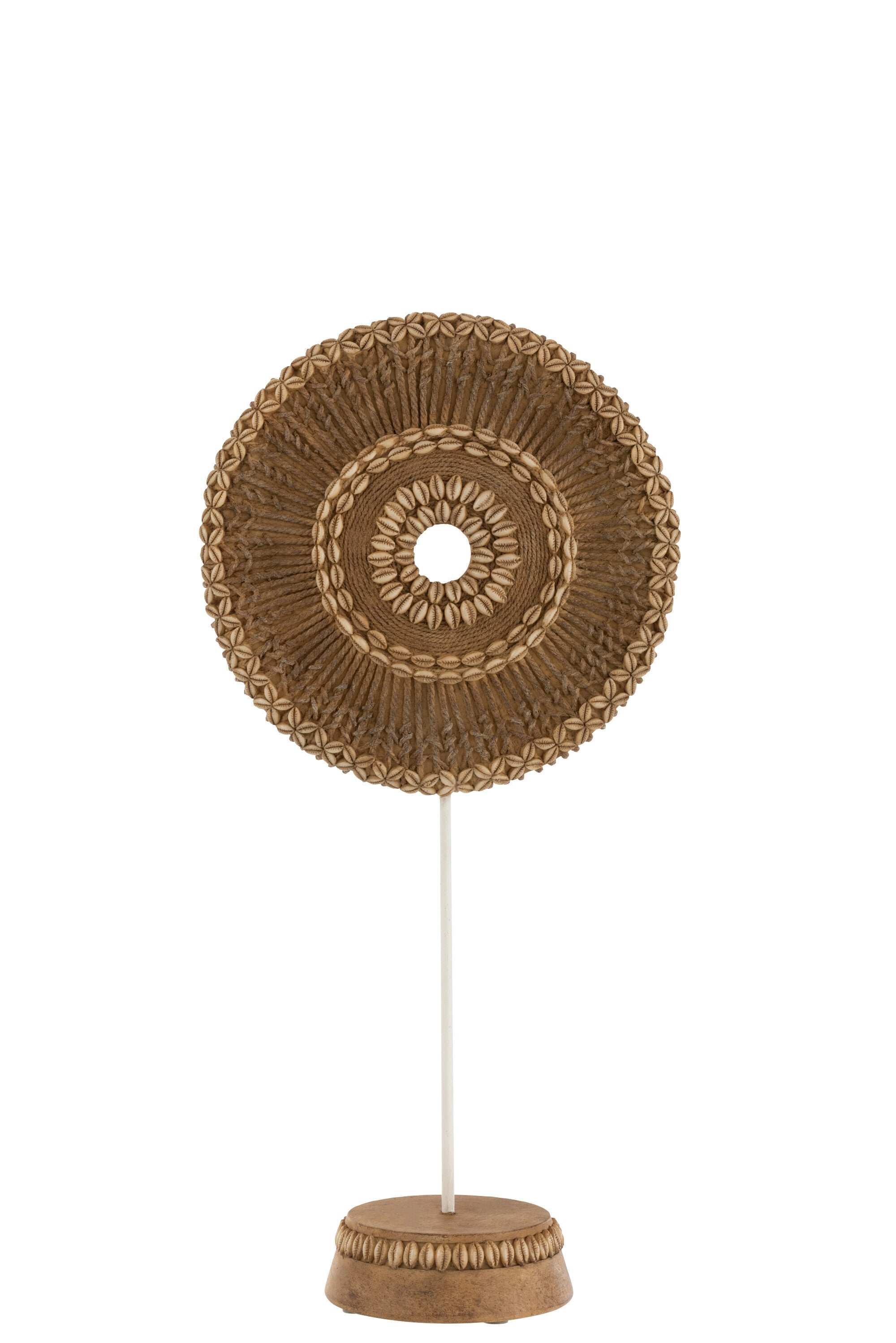 J-Line Cirkel Op Voet Poly Wit/Bruin Small