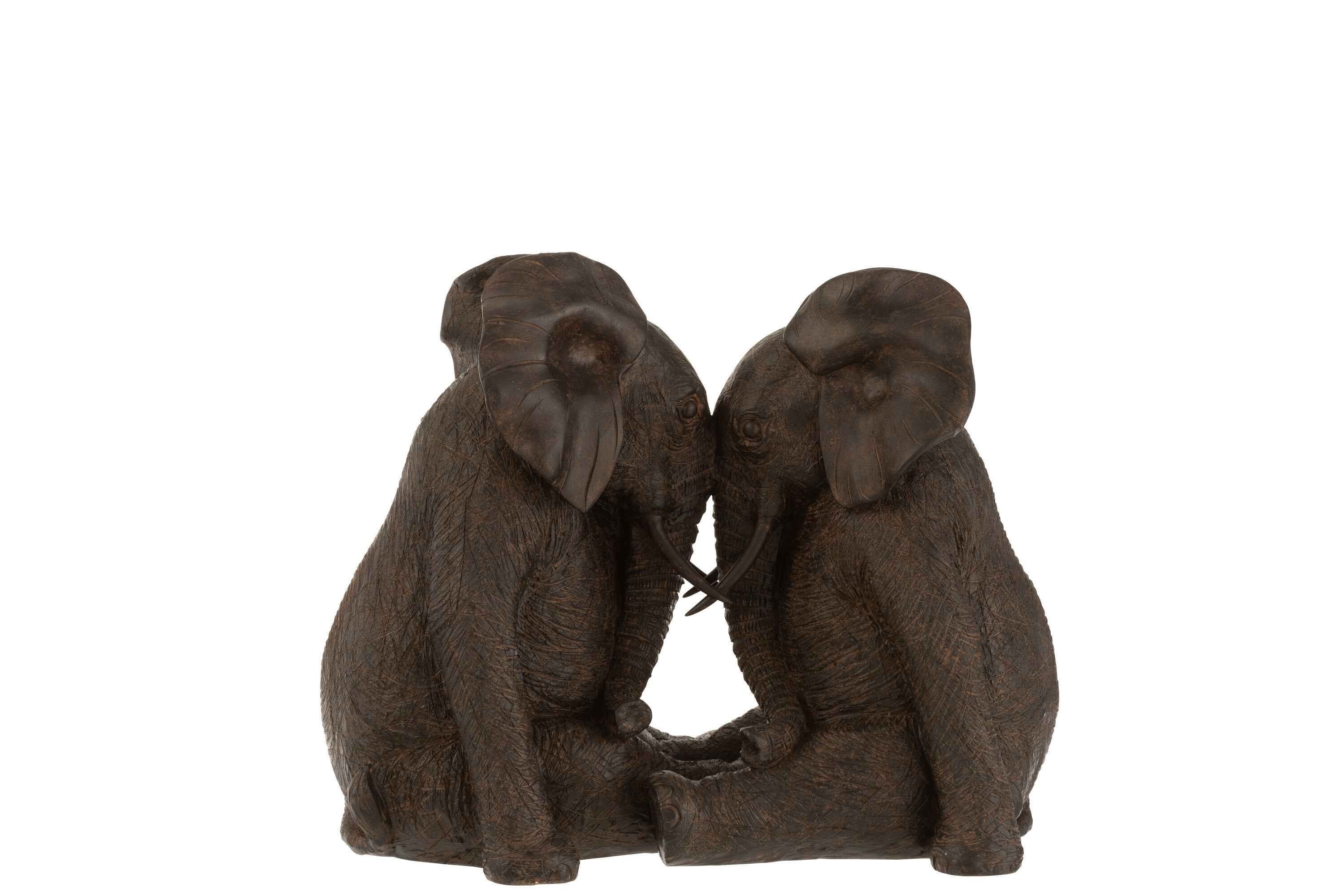 J-Line Koppel Olifant Poly Donkerbruin Large
