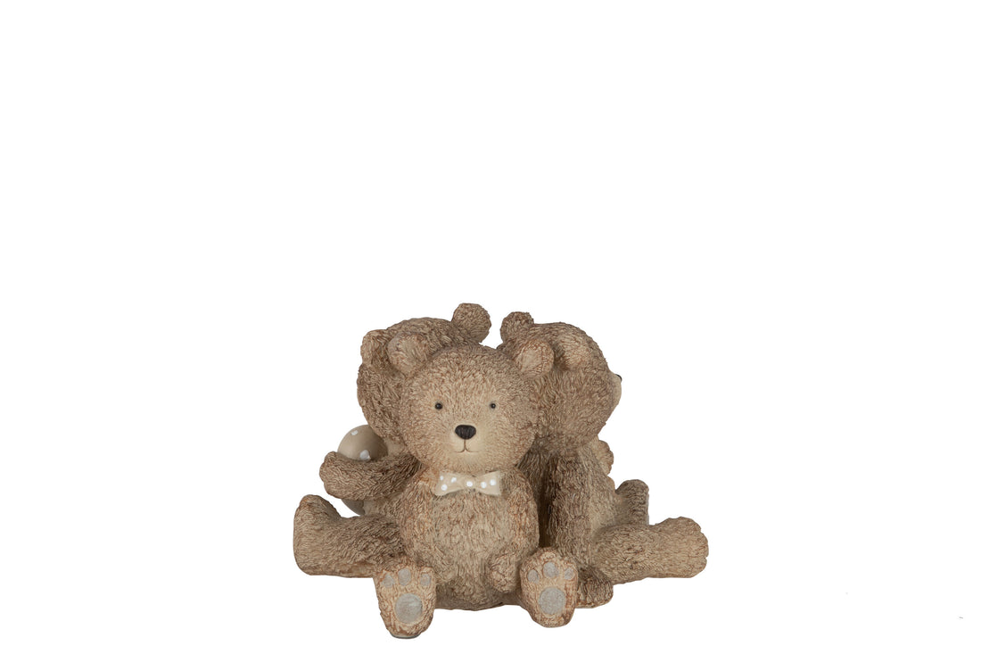 J-Line Teddy 3Delig Poly Lichtbruin