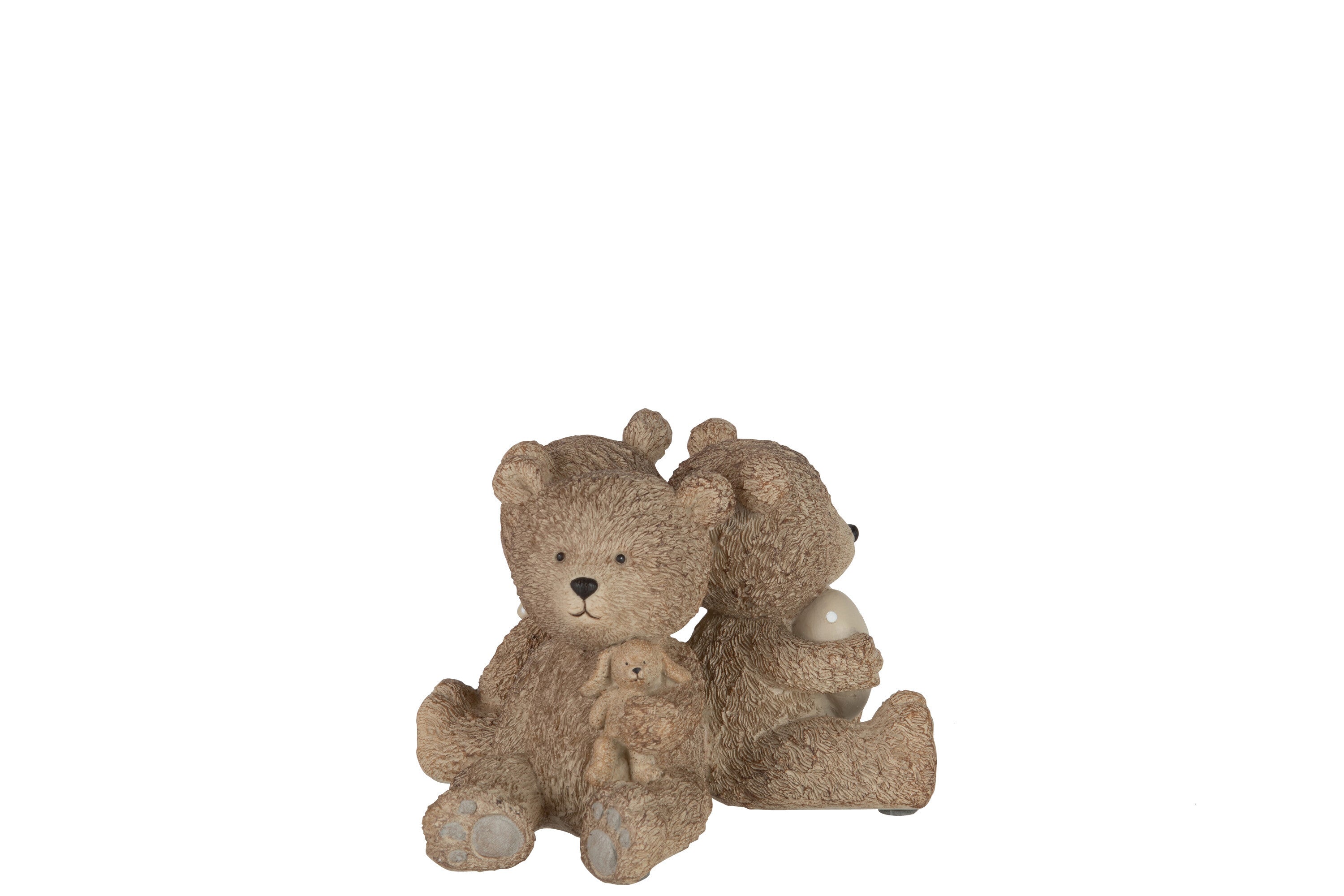 J-Line Teddy 3Delig Poly Lichtbruin