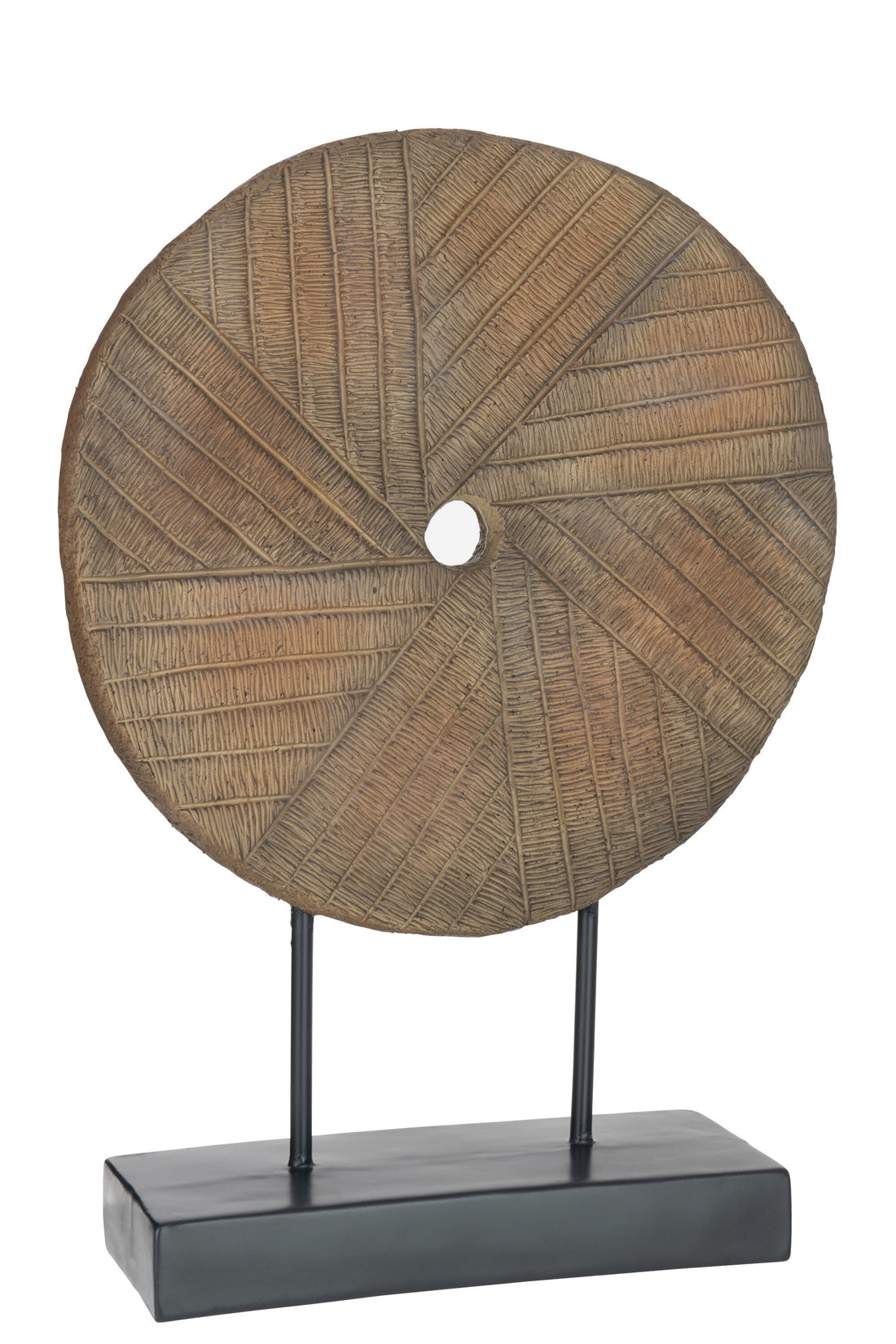 Cirkel op voet poly bruin groot