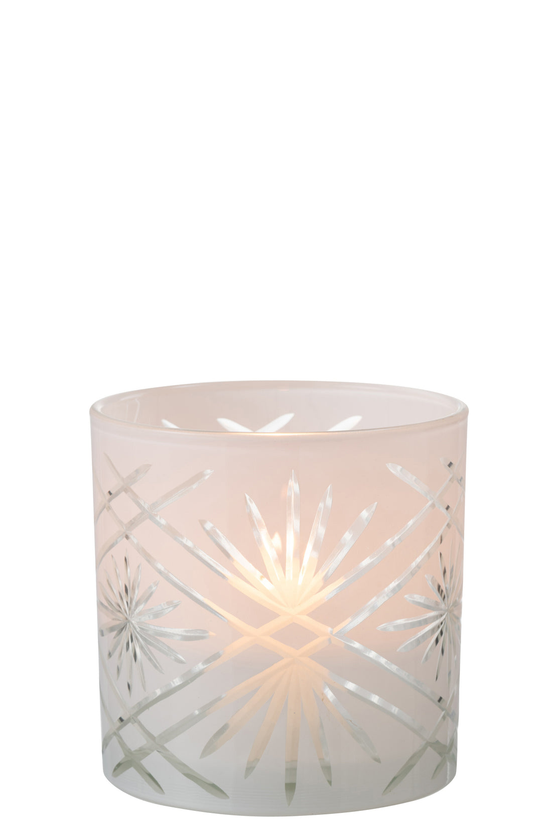 J-Line lantaarn Santorini Glas Wit groot