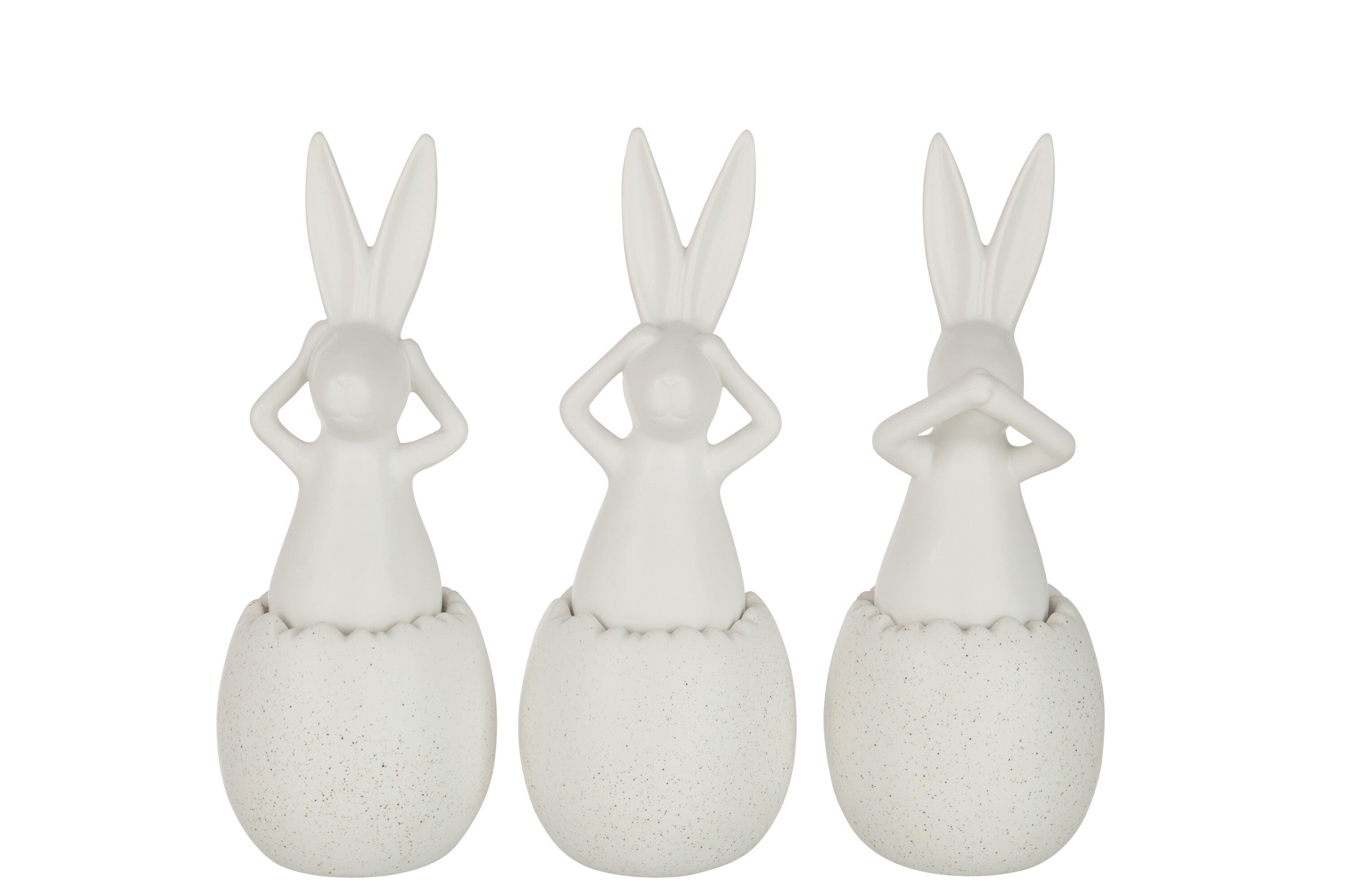 Konijn Zie/Hoor/Praat Geen Kwaad Keramiek Wit Groot Assortiment Van 3