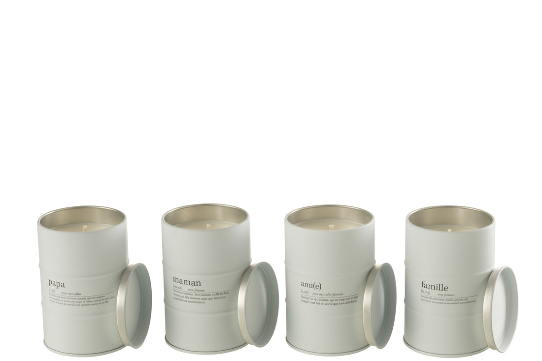 Geurkaars Familie Engels-Frans Wit 55H Assortiment Van 4