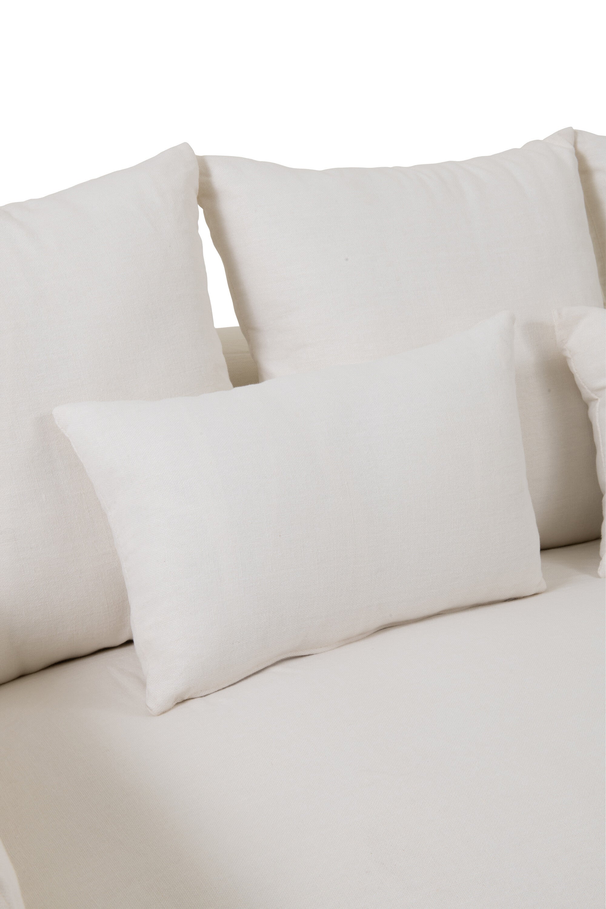 Hoes voor stoel + 5 kussens Monaco bank linnen marshmallow wit