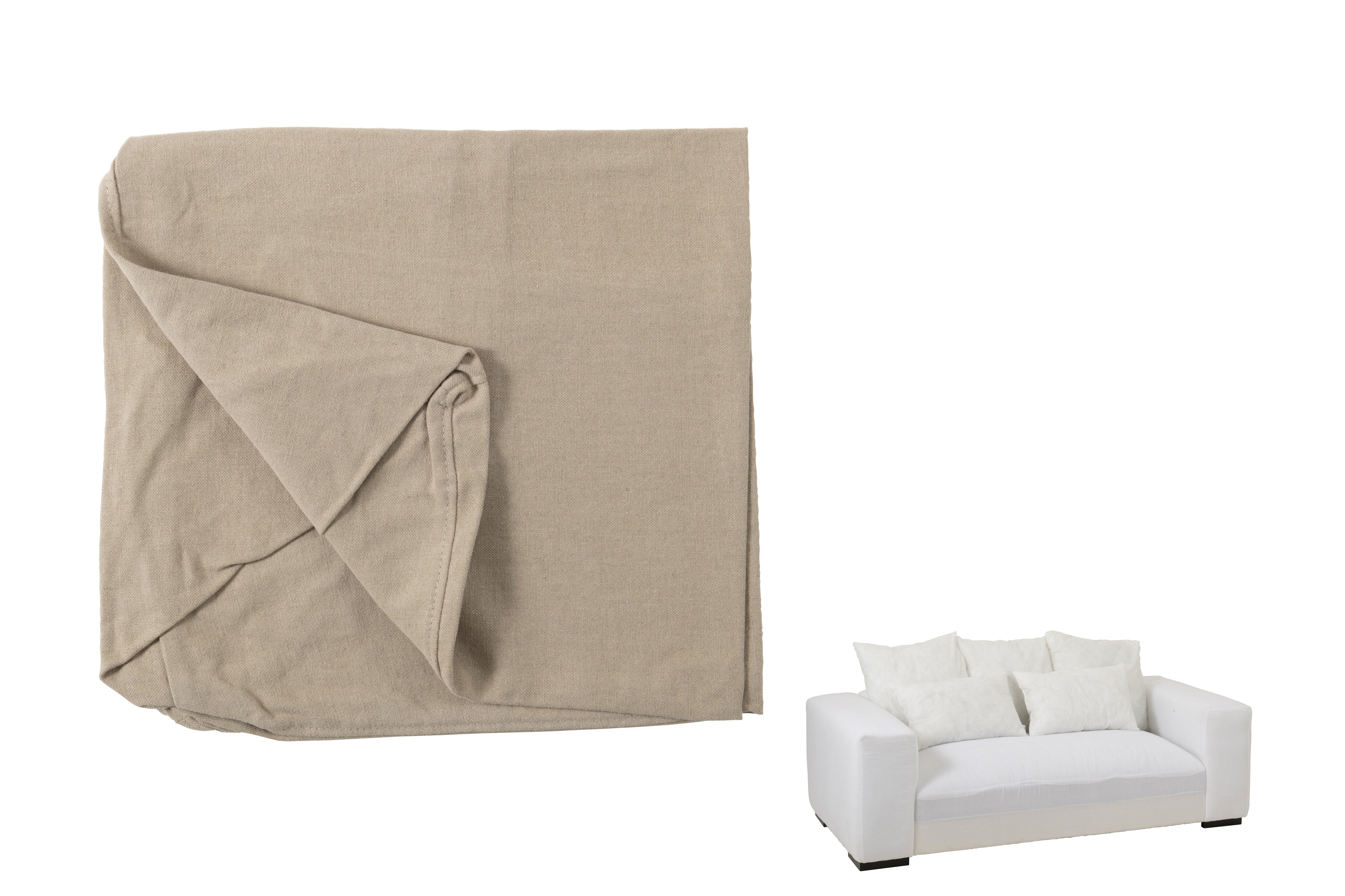 Hoes voor stoel + 5 kussens Monaco bank linnen natuurlijk