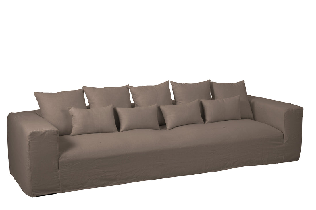 Hoes voor stoel + 9 kussens Monaco Linnen Xl Woestijn Taupe