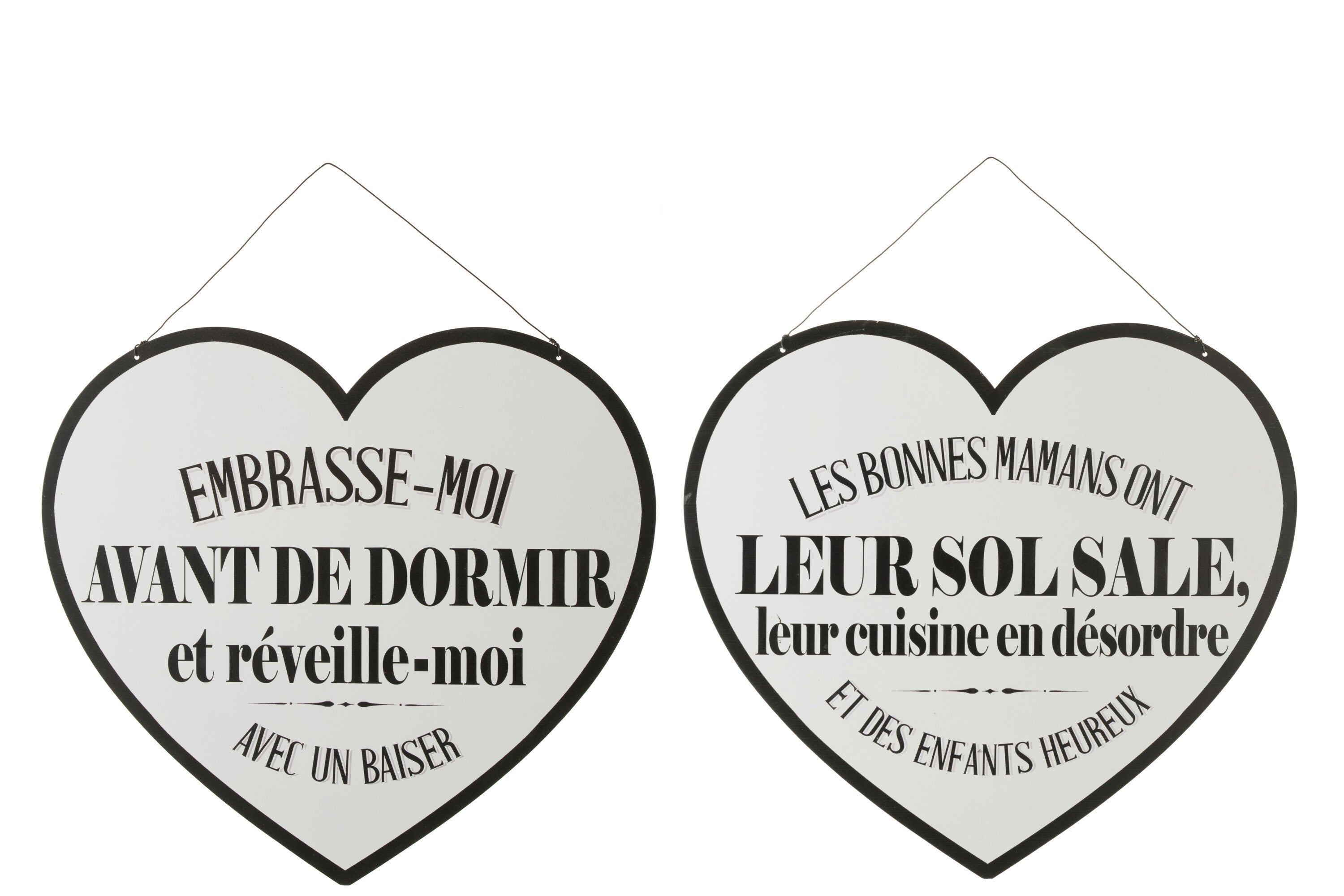 Opschriften Engels/Frans Metaal Wit/Zwart Assortiment Van 2