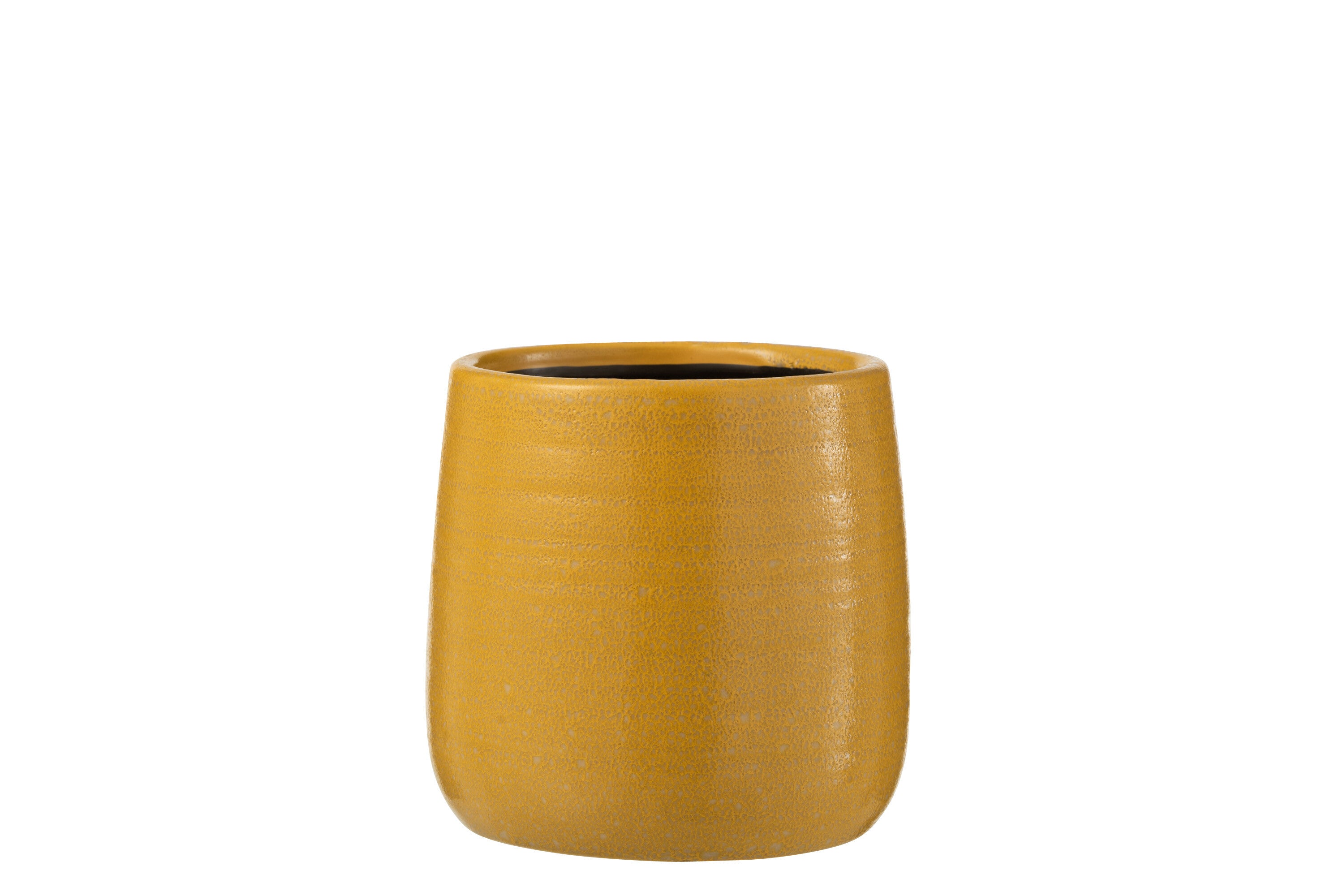 J-Line Bloempot Effen Keramiek Oker Medium