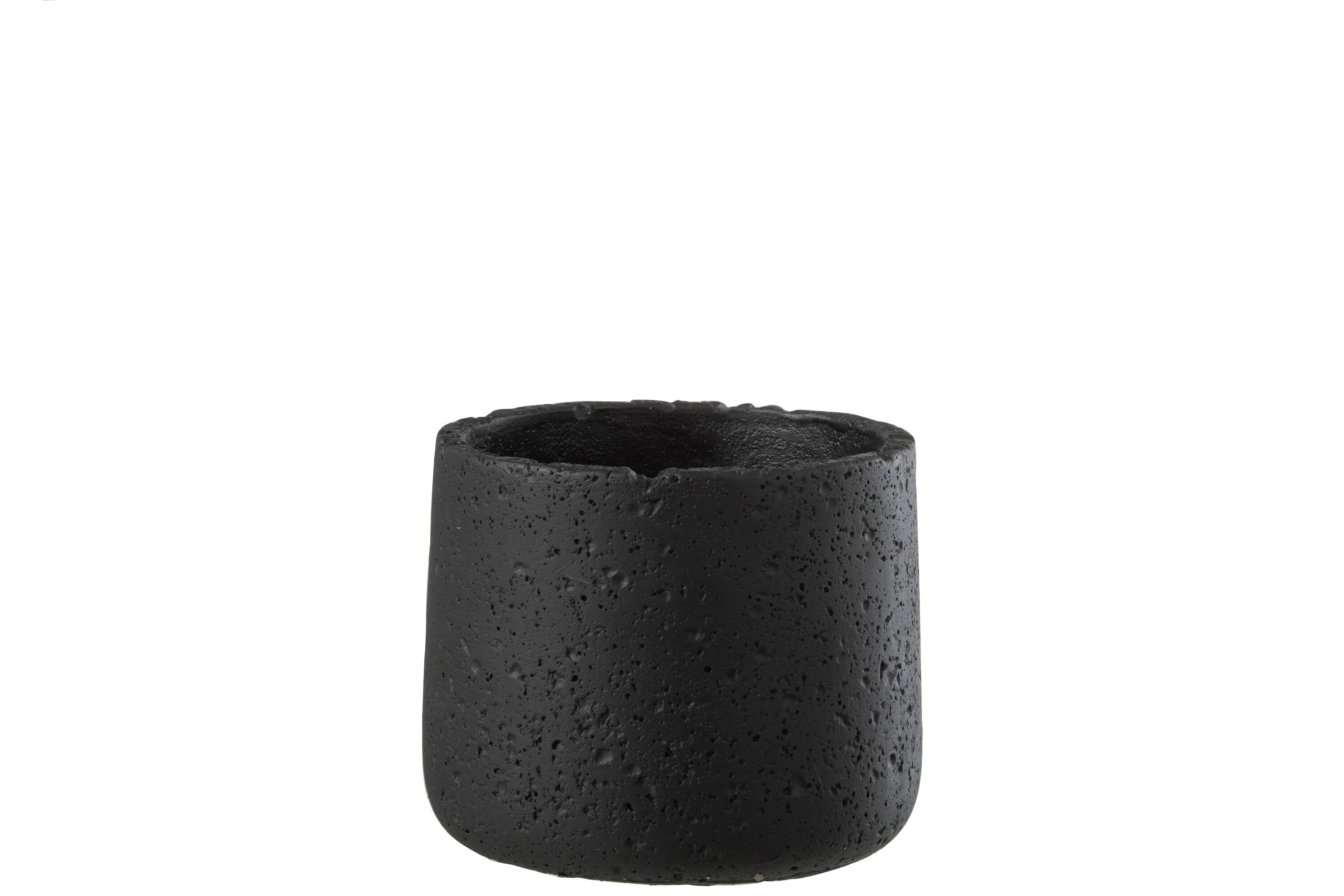 J-Line Bloempot Potine Cement Zwart Small