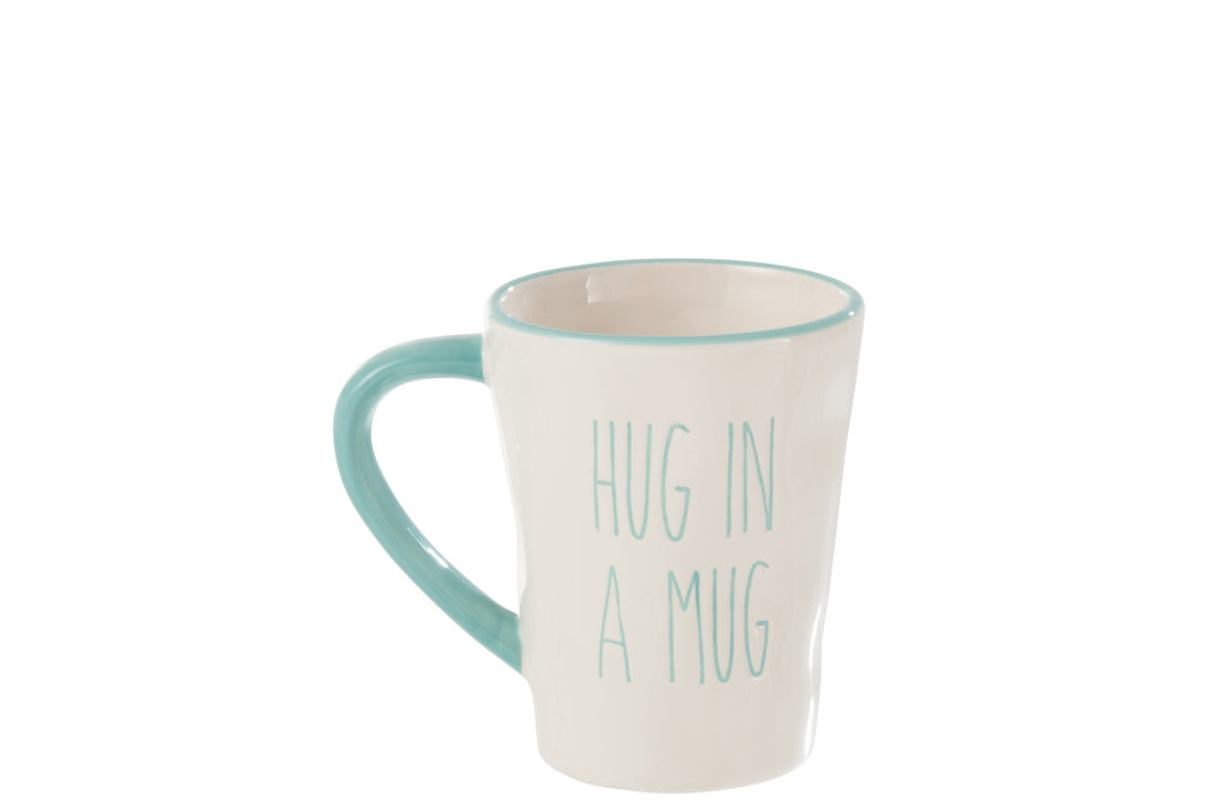 J-Line Taza Hug In Mug Keramiek Blauw/Wit