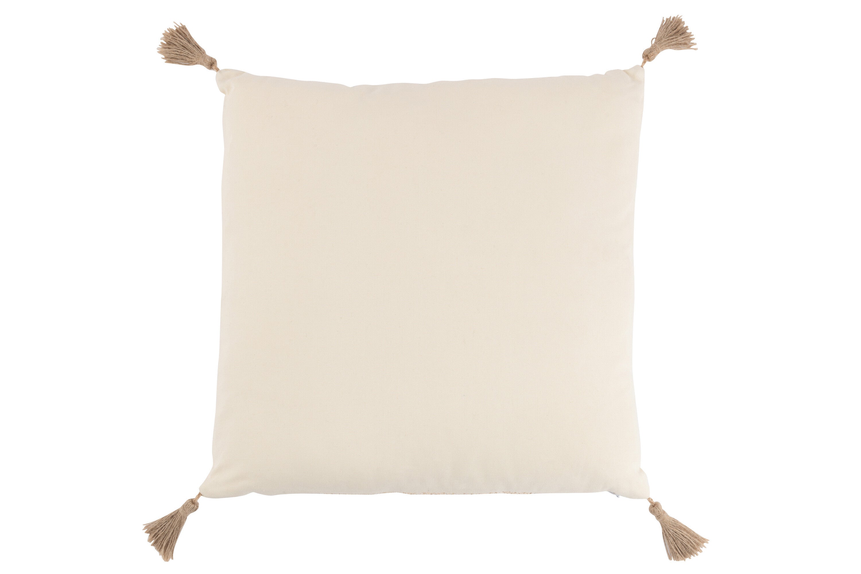 J-Line Kussen Geweven Vierkant Polyester Beige