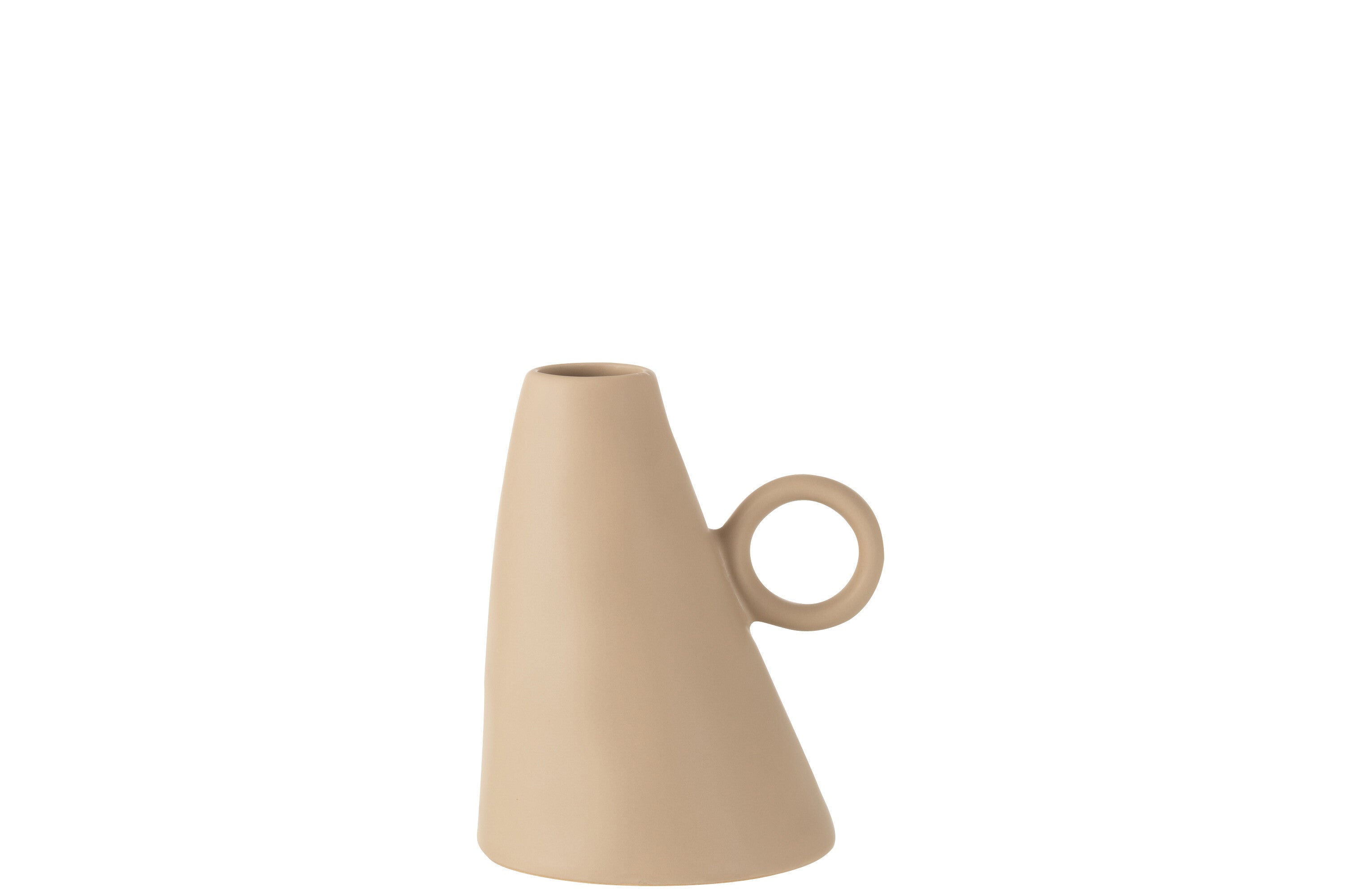 J-Line Vaas Hellend Keramiek Beige - 17.00 cm hoog