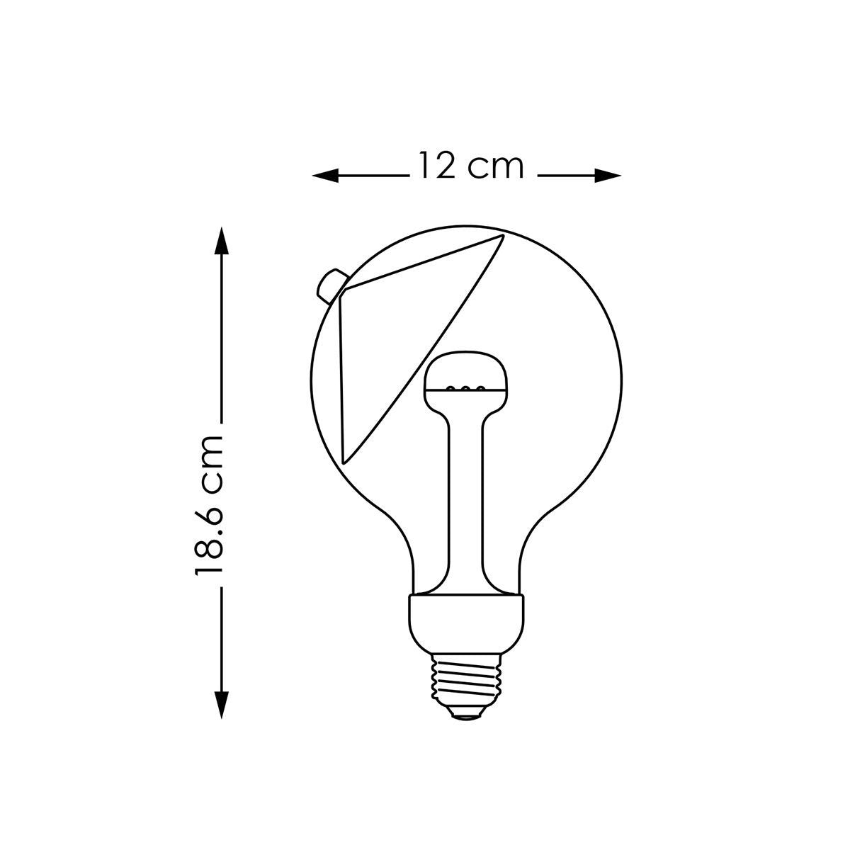 dimbare LED lamp Cone zwart-zilver G120 E27 5W 400Lm