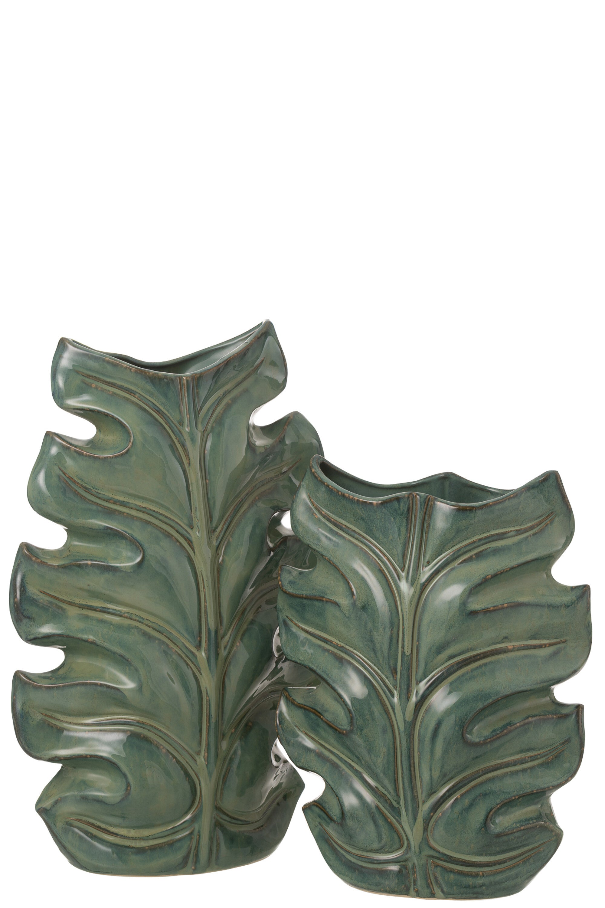 J-Line Vaas Poseidon Keramiek Groen Medium - 46.00 cm hoog