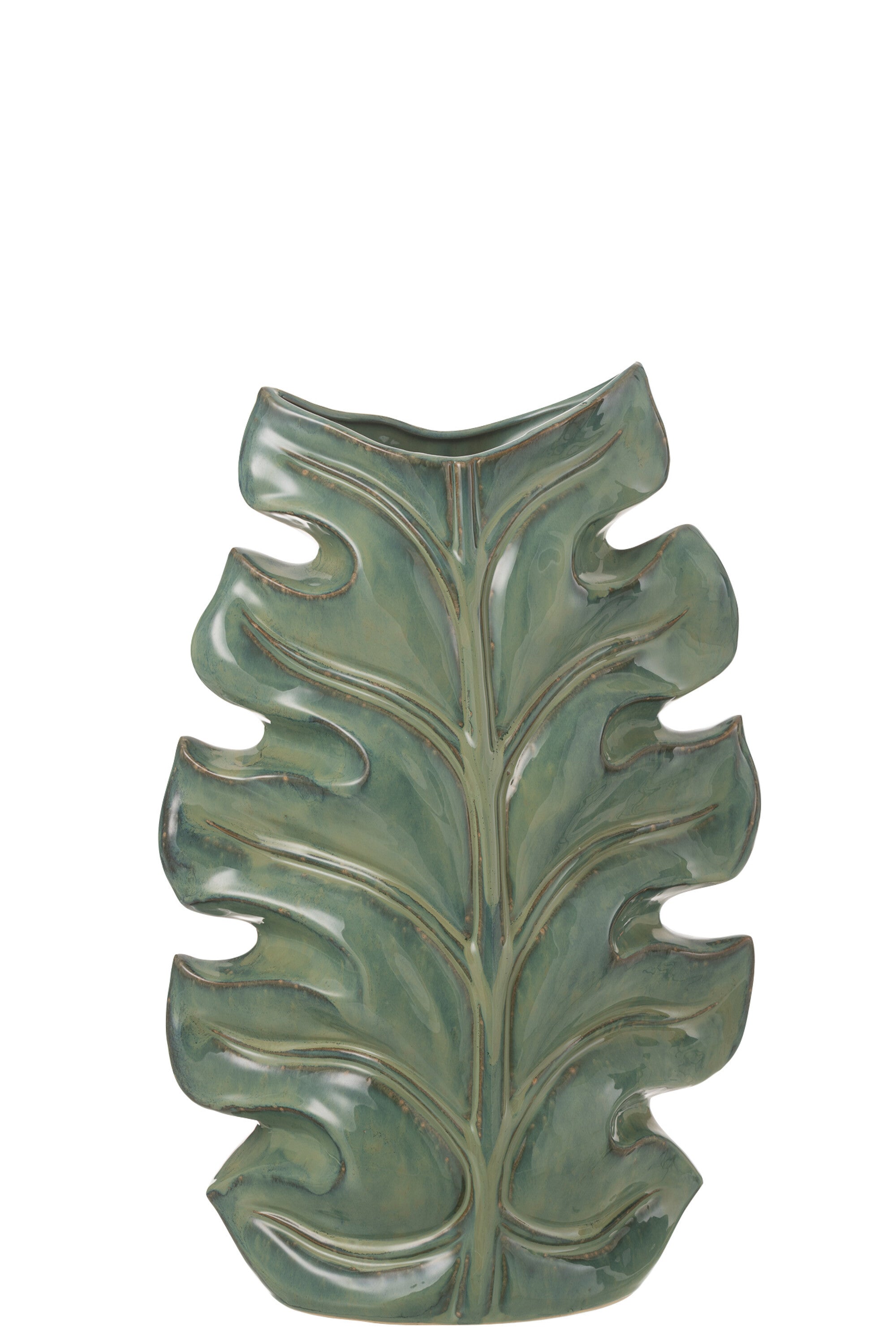 J-Line Vaas Poseidon Keramiek Groen Medium - 46.00 cm hoog