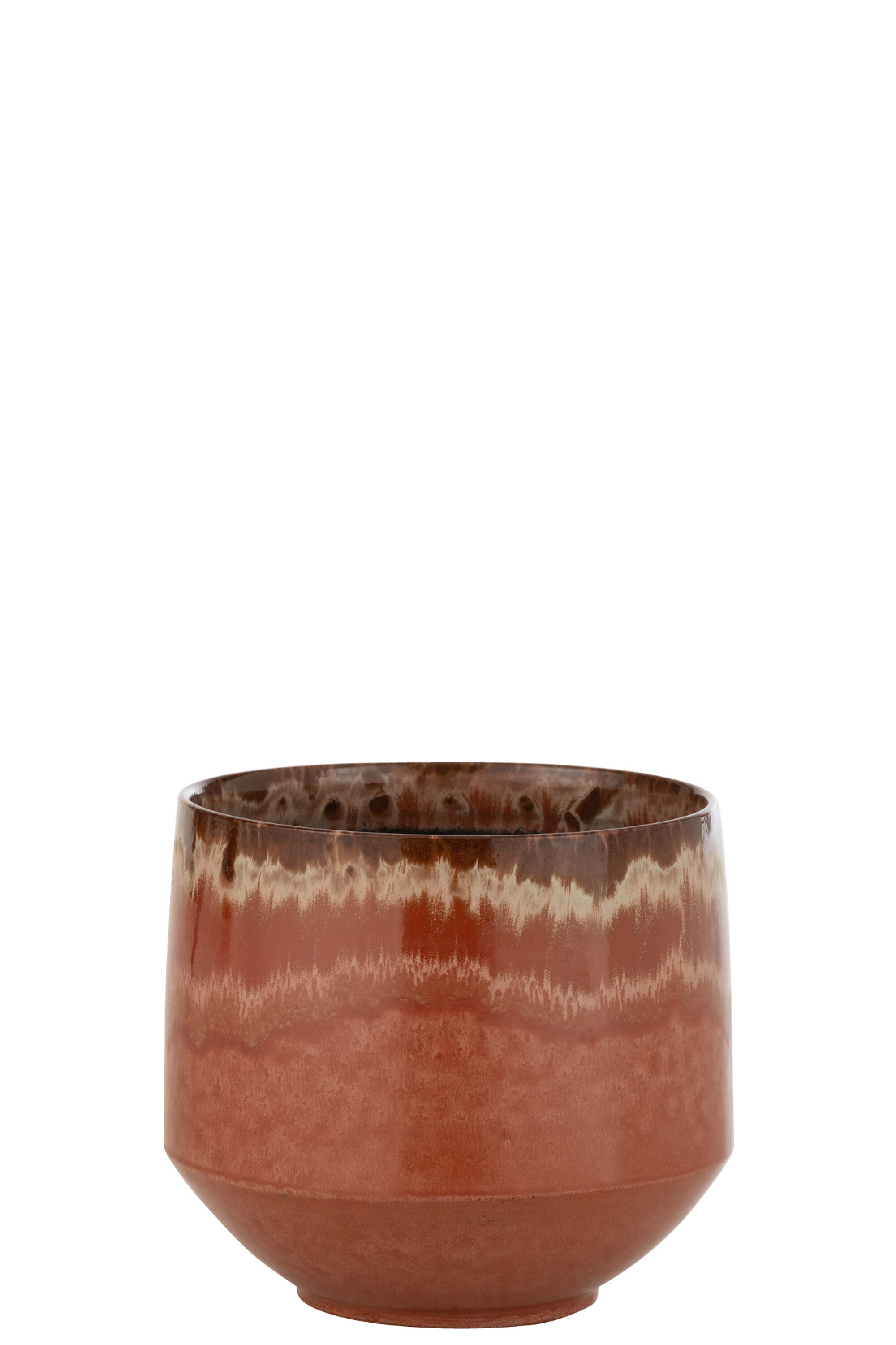 J-Line Bloempot Aline Keramiek Rood Medium
