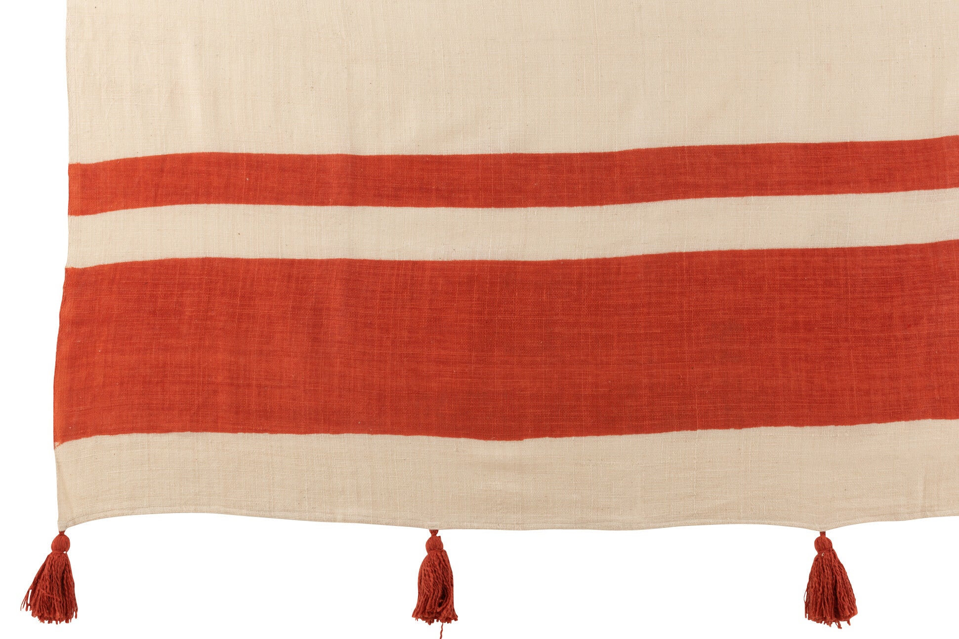 J-Line Plaid strand groeven - katoen - koraal - 185 x 135 cm