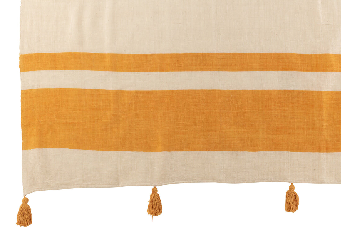 J-Line Plaid Strand Groeven Katoen Oker