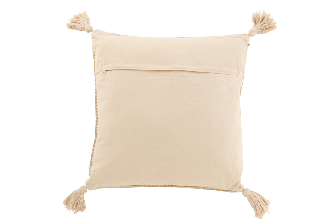 J-Line Kussen Jute Katoen / Jute Beige / Bruin